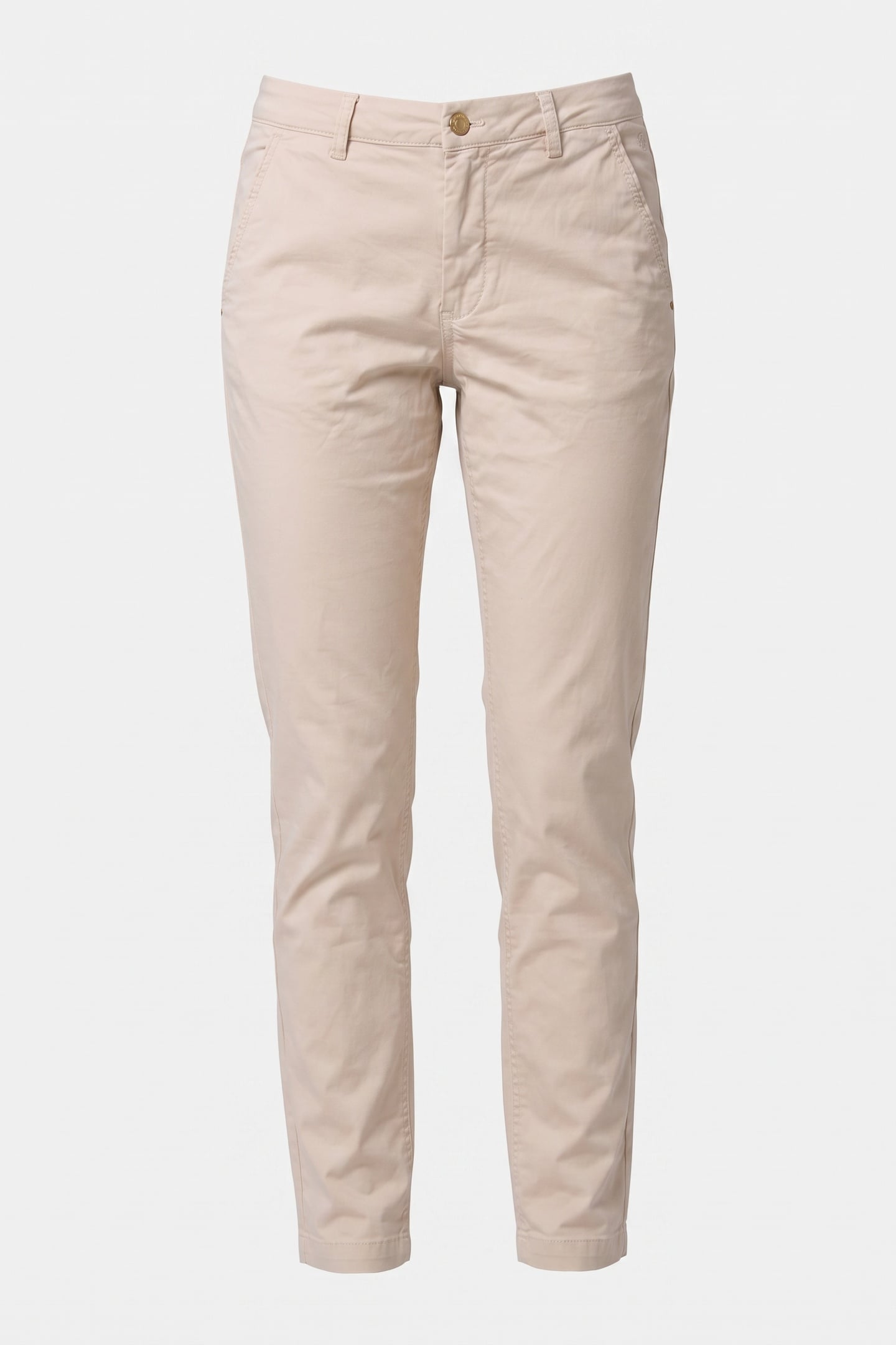 SLIM CHINO PEACH STRETCH SATEEN IVORY 3