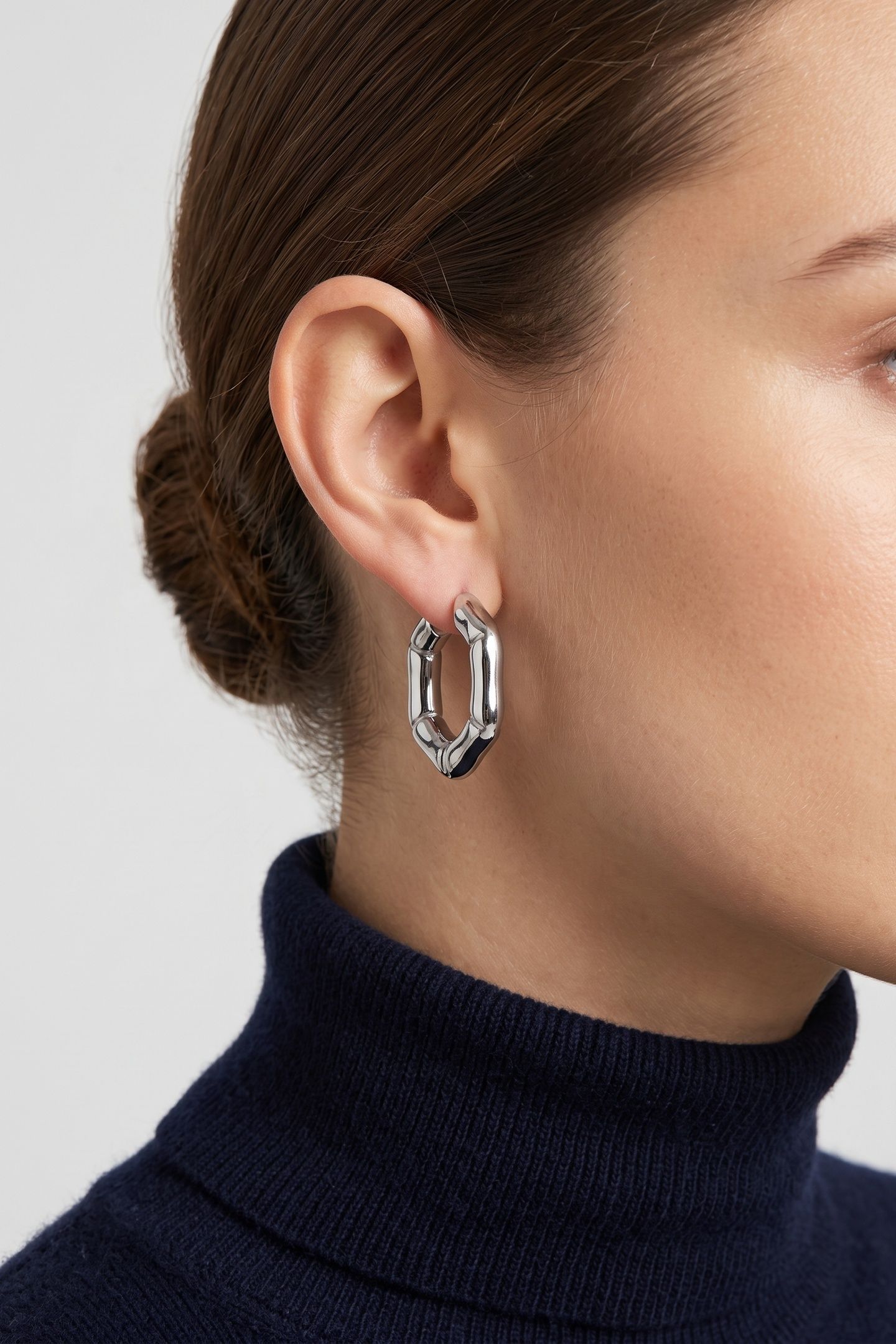 HEXAGON OHRRINGE SILVER 1