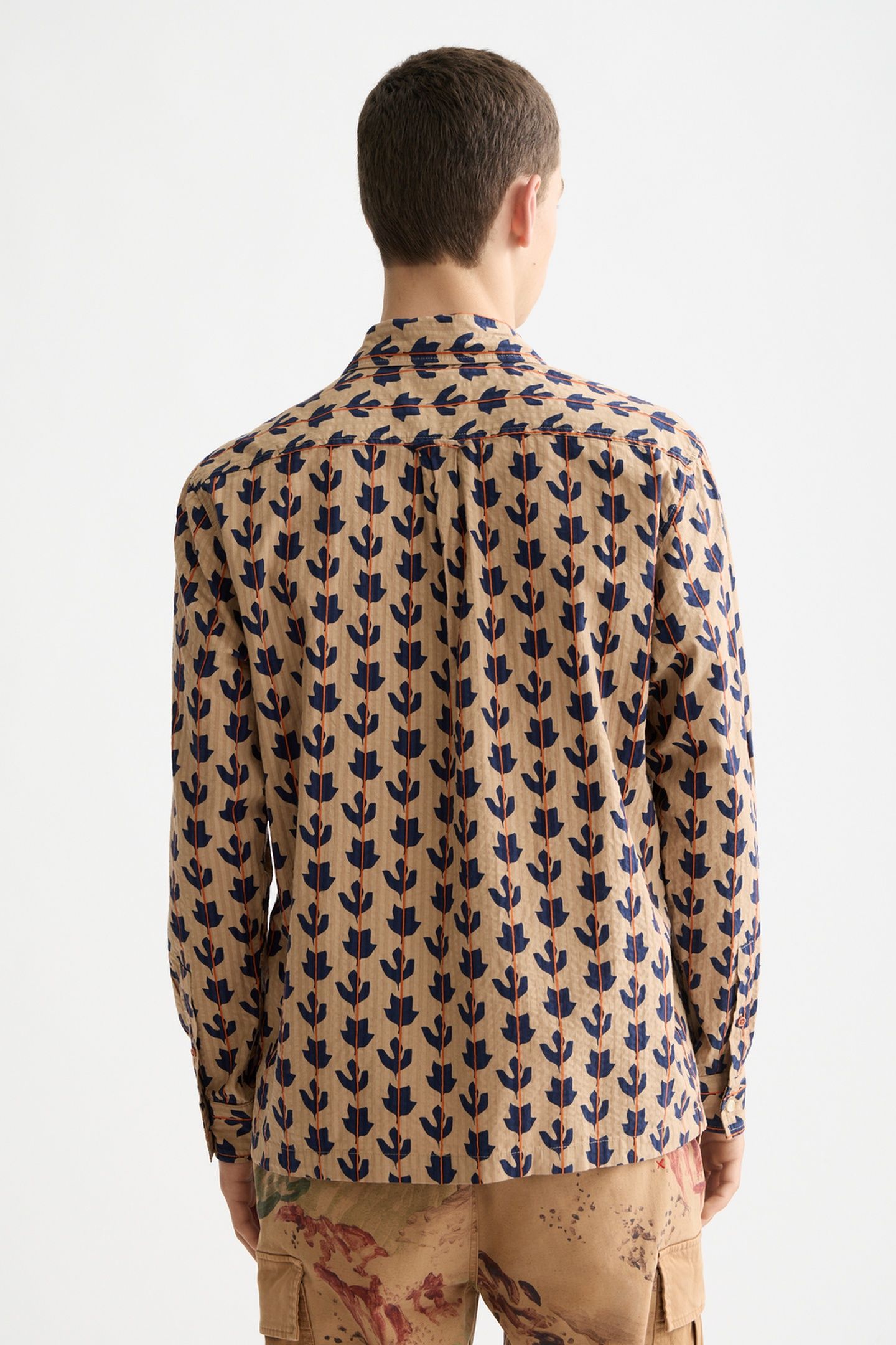 STRUCTURED PRINTED SHIRT DITSY LEAF STRIPE 2