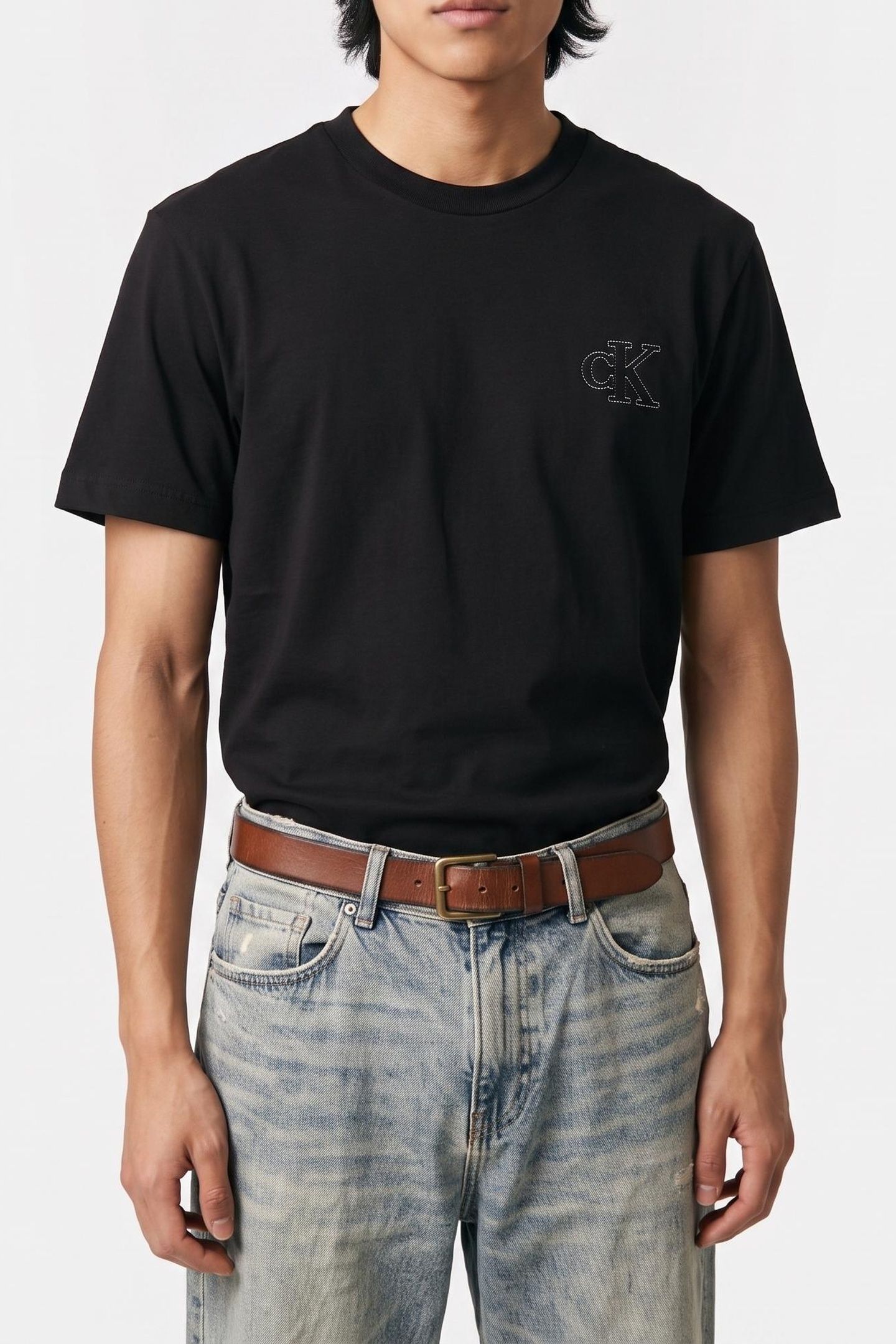 SS 30S JERSEY EASY MONOGRAM TEE BLACK 1