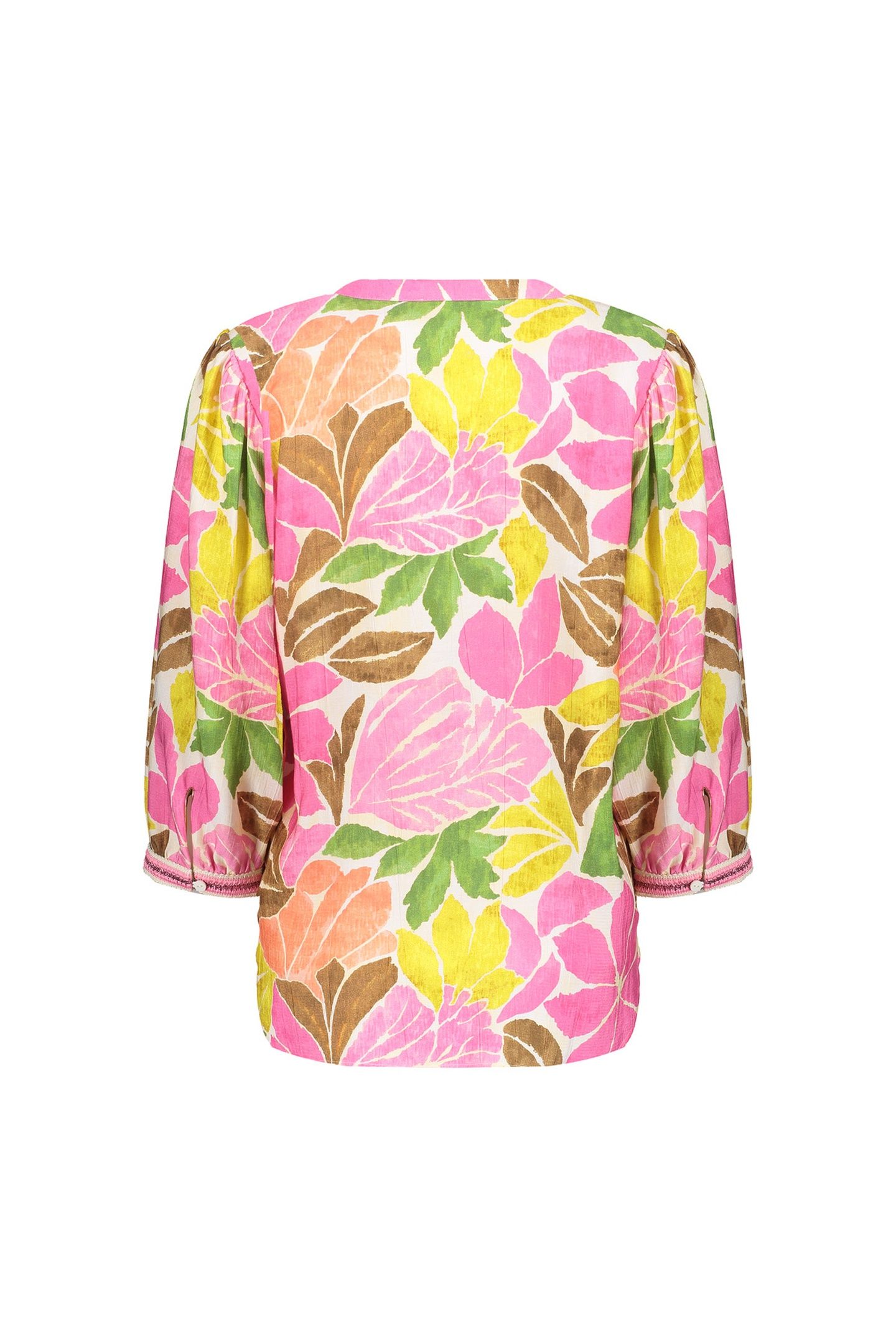 BLOUSE ECRU/TOBACCO/PINK 2