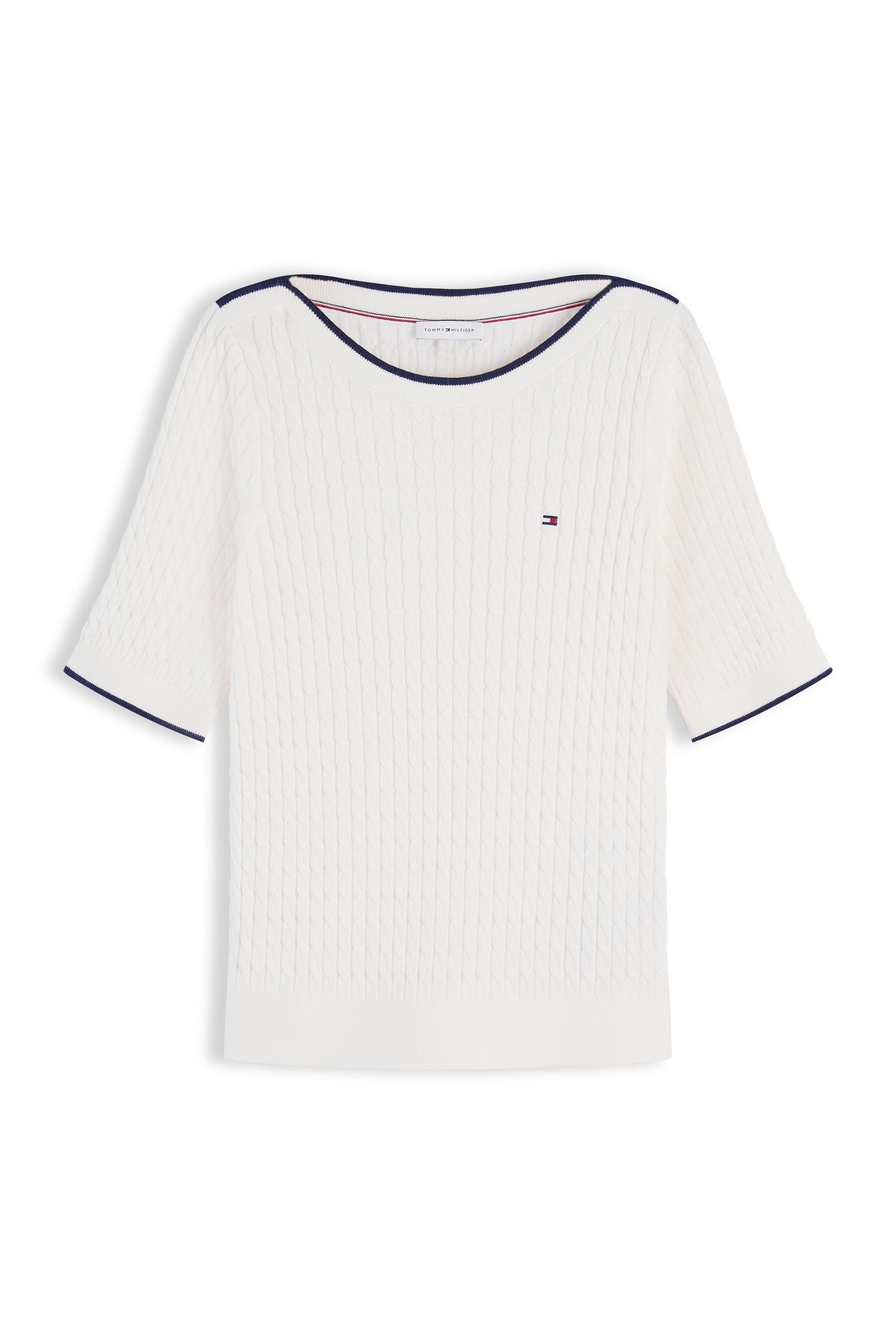 FINE CABLE BOAT NECK TOP IVORY PETAL 4