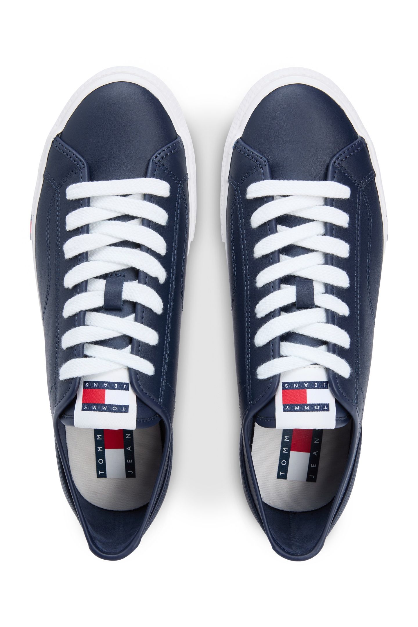 ARCHIVE FLAG STRIPE LEATHER TRAINERS DARK NIGHT NAVY 5