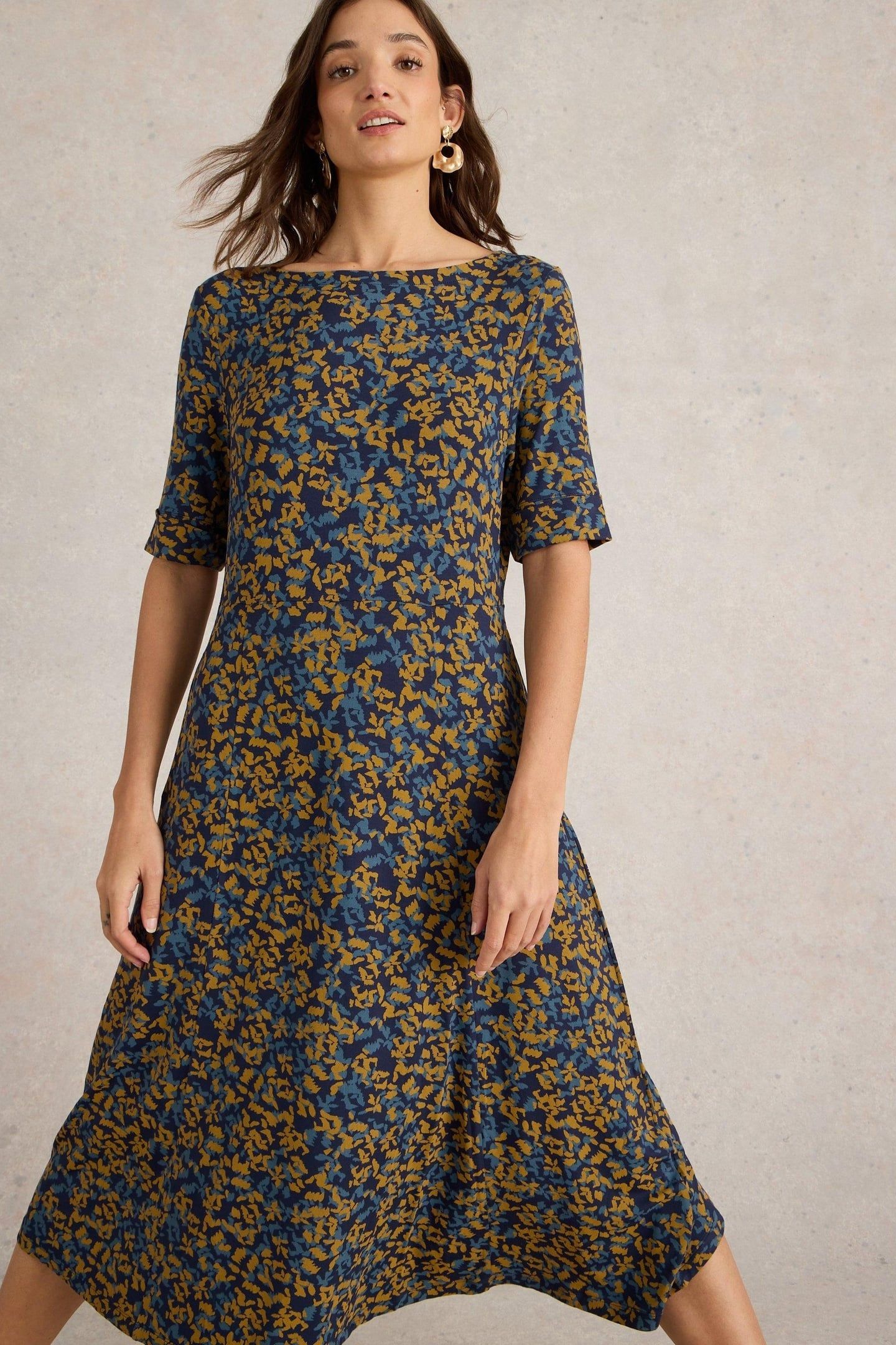 MILLIE JERSEY DRESS NAVY PRINT 2