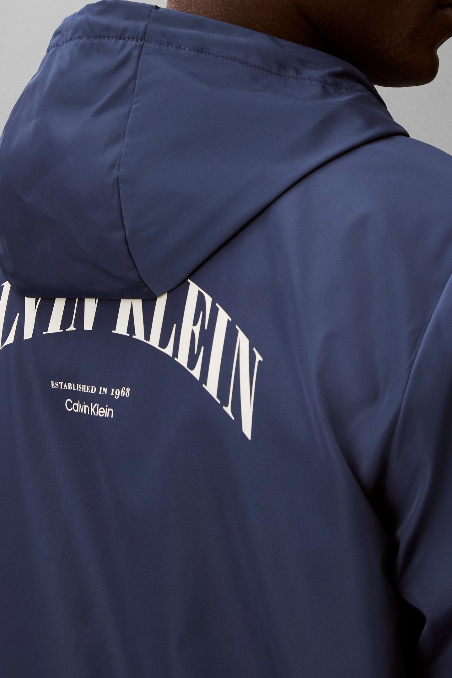 LONG SLEEVE GRAPHIC PRINT COACH JACKET DARK DENIM 6