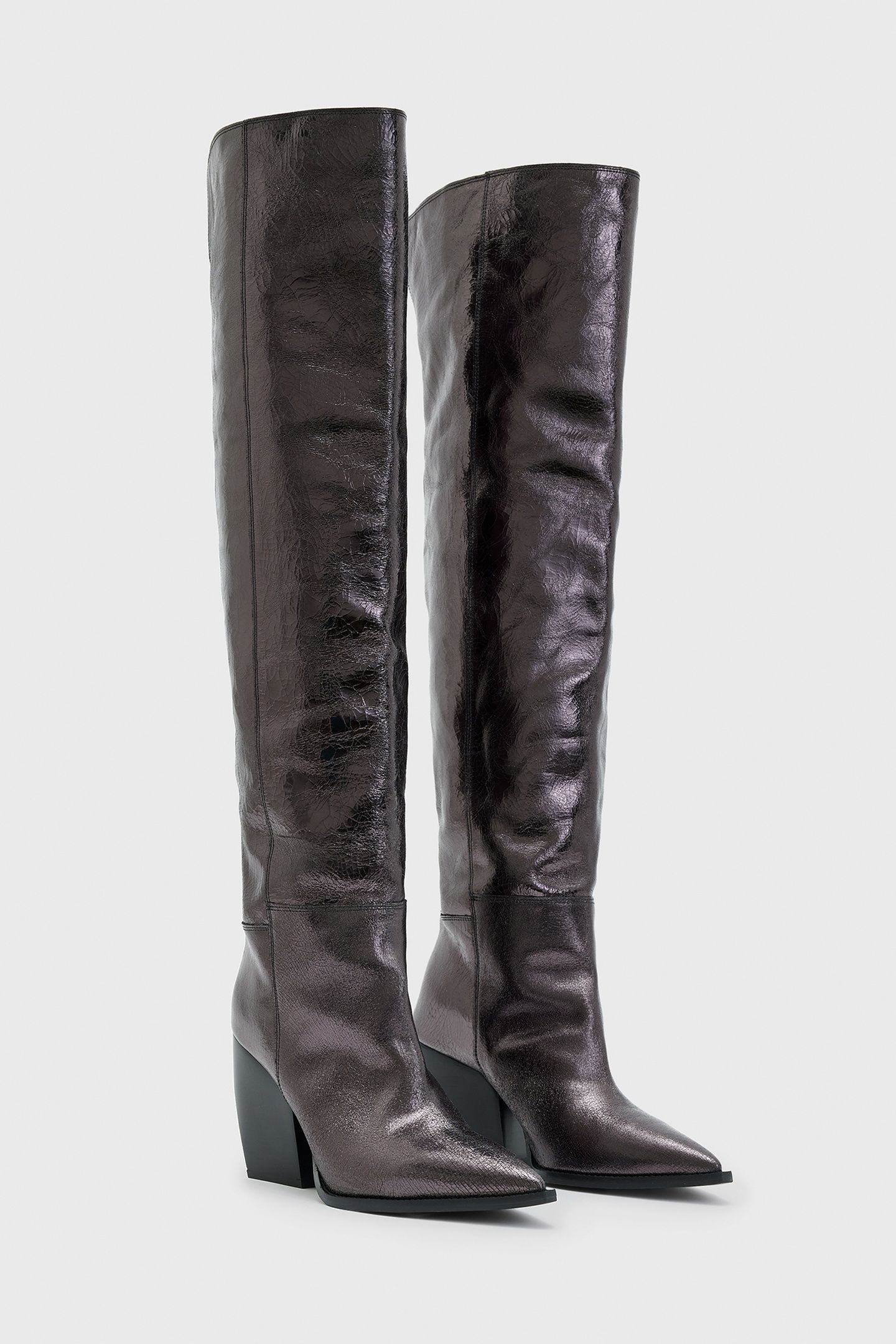 REINA CRINKLE BOOT GUNMETAL GREY 2