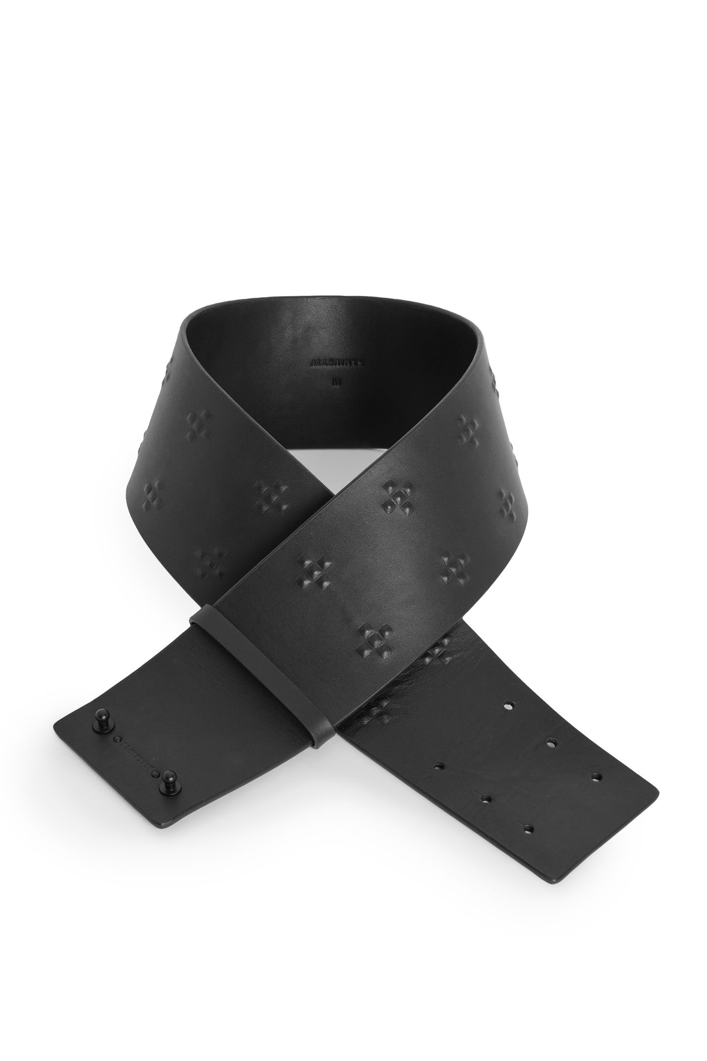 NOVA DEBOSS WAIST BELT BLACK/MATTE BLACK 2