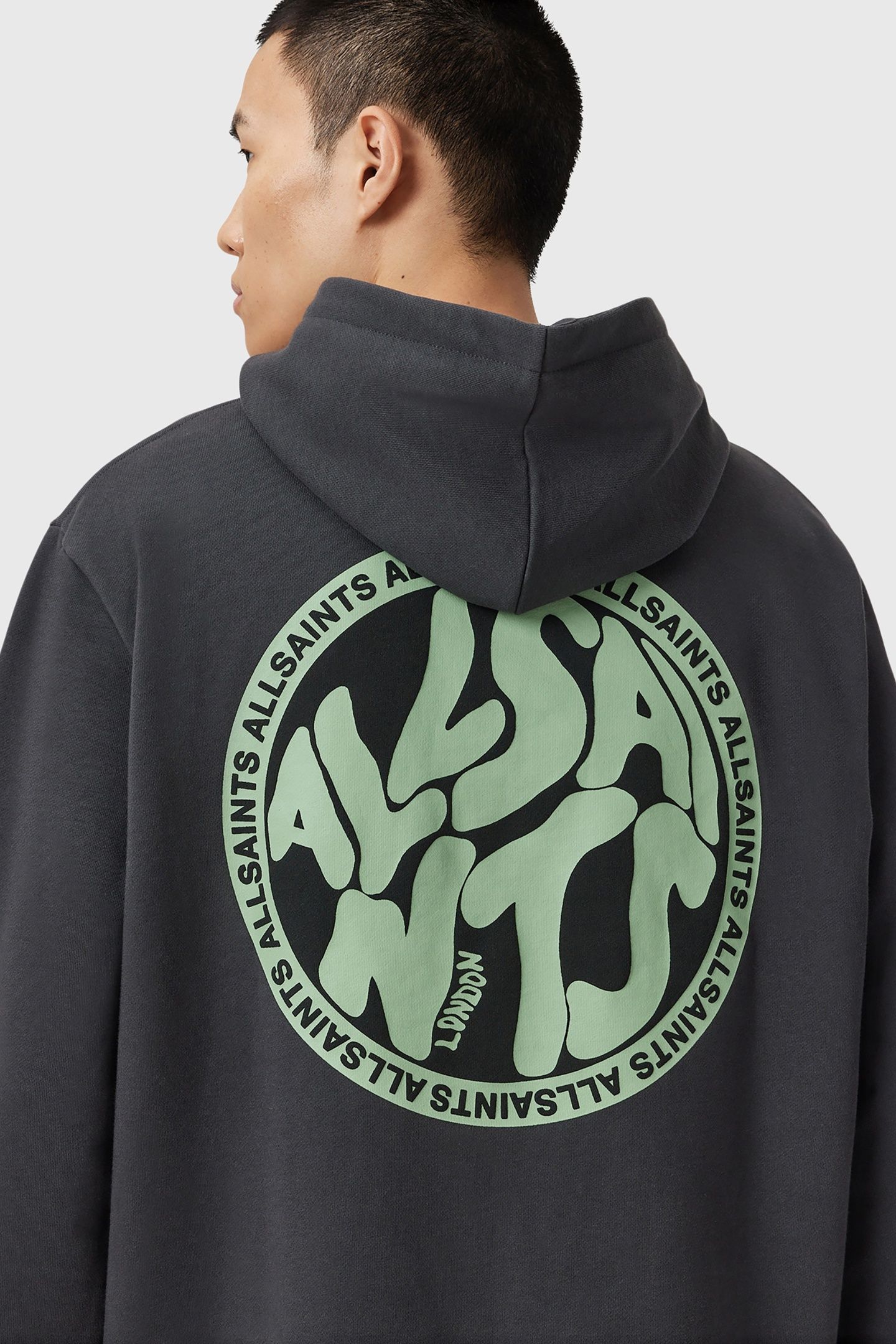 DISTORTION OTH HOODY WASHED BLACK/GREEN 5
