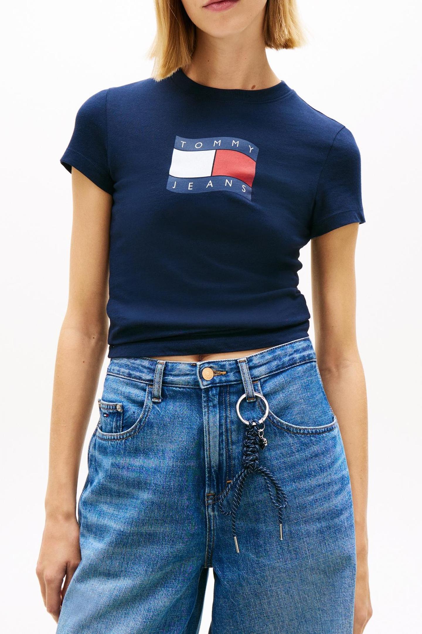 SLIM WAVY FLAG TEE DARK NIGHT NAVY 1