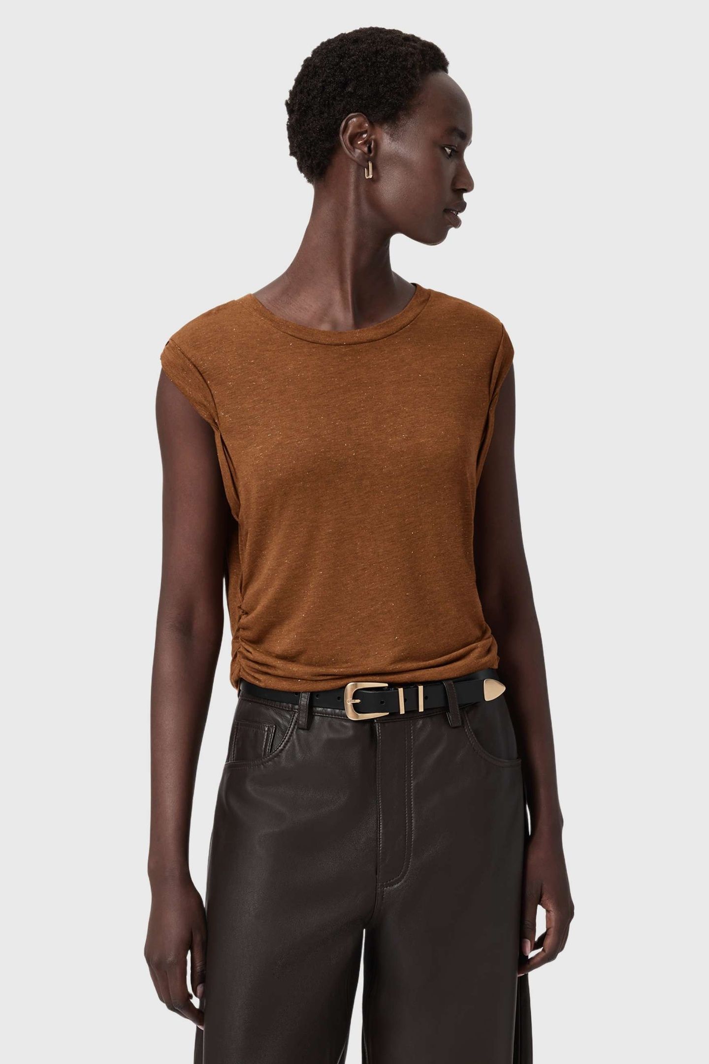 WEST SHIMMER TANK RUST BROWN 1