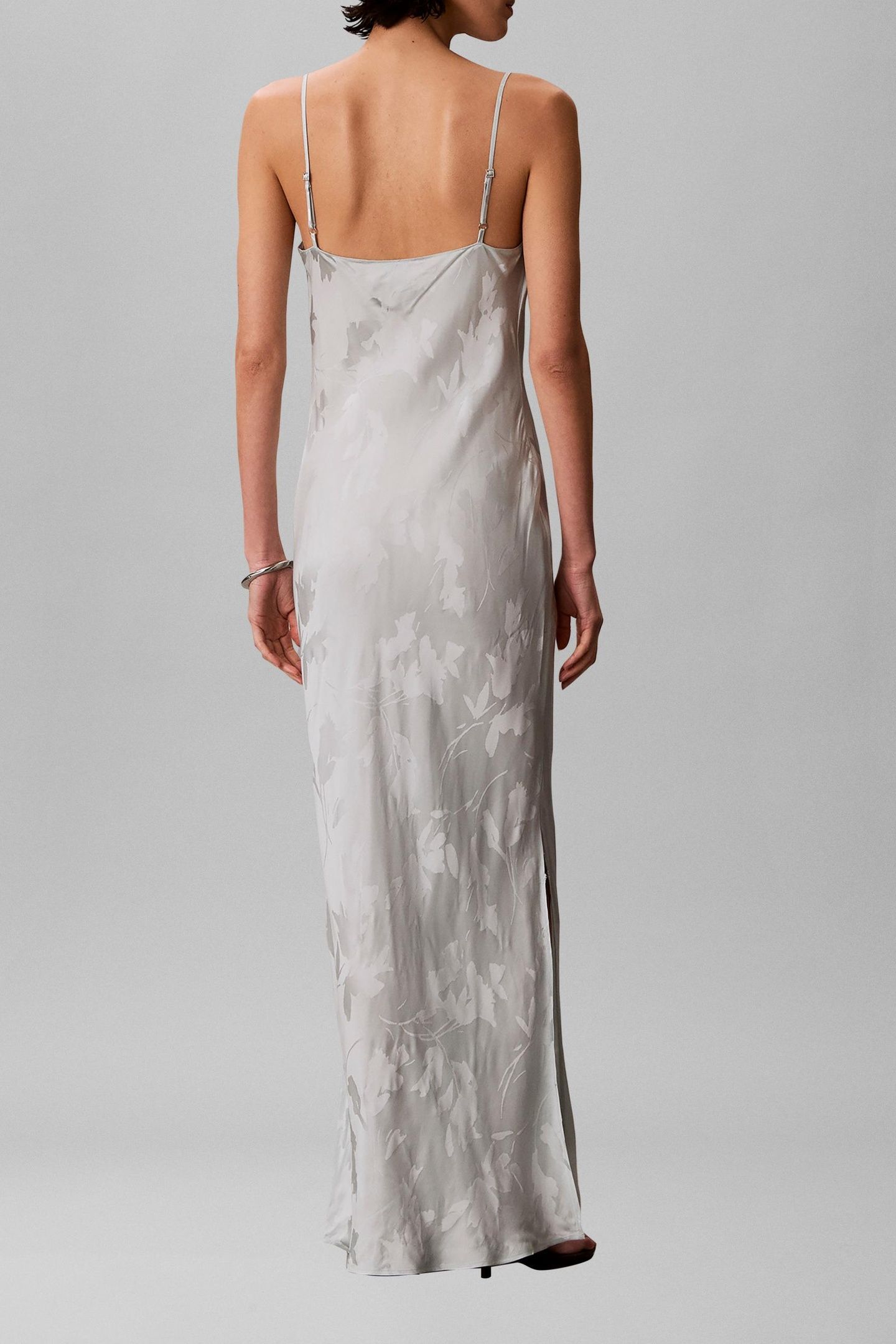VISCOSE JACQUARD MAXI DRESS PALE MEADOW JACQUARD FLORAL CUTT 2