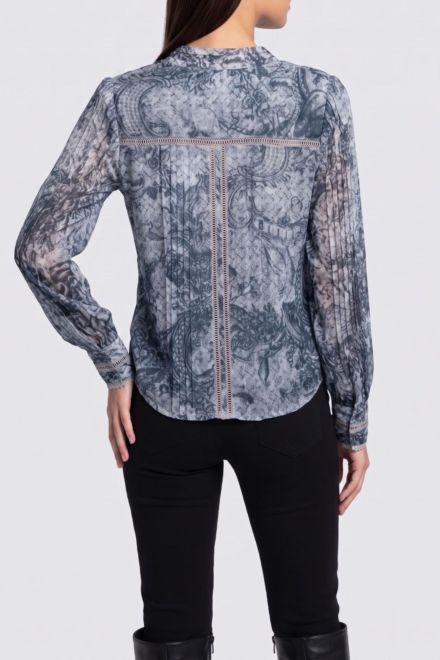 GUESS ECO NEW JOSETTE LS TOP INDIGO TOILE DE JOUY 2