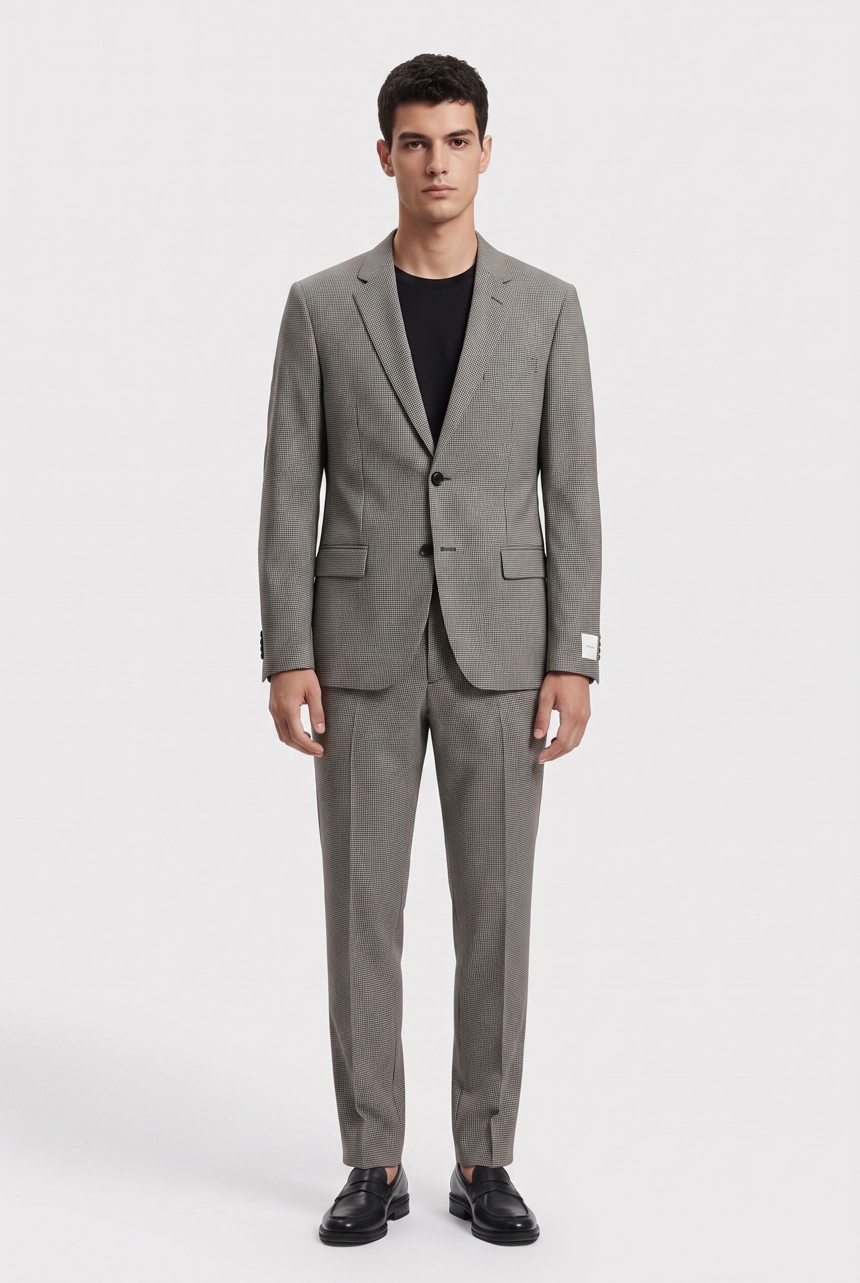 HOUNDSTOOTH SLIM SUIT PANTS BRILLIANT WHITE 3