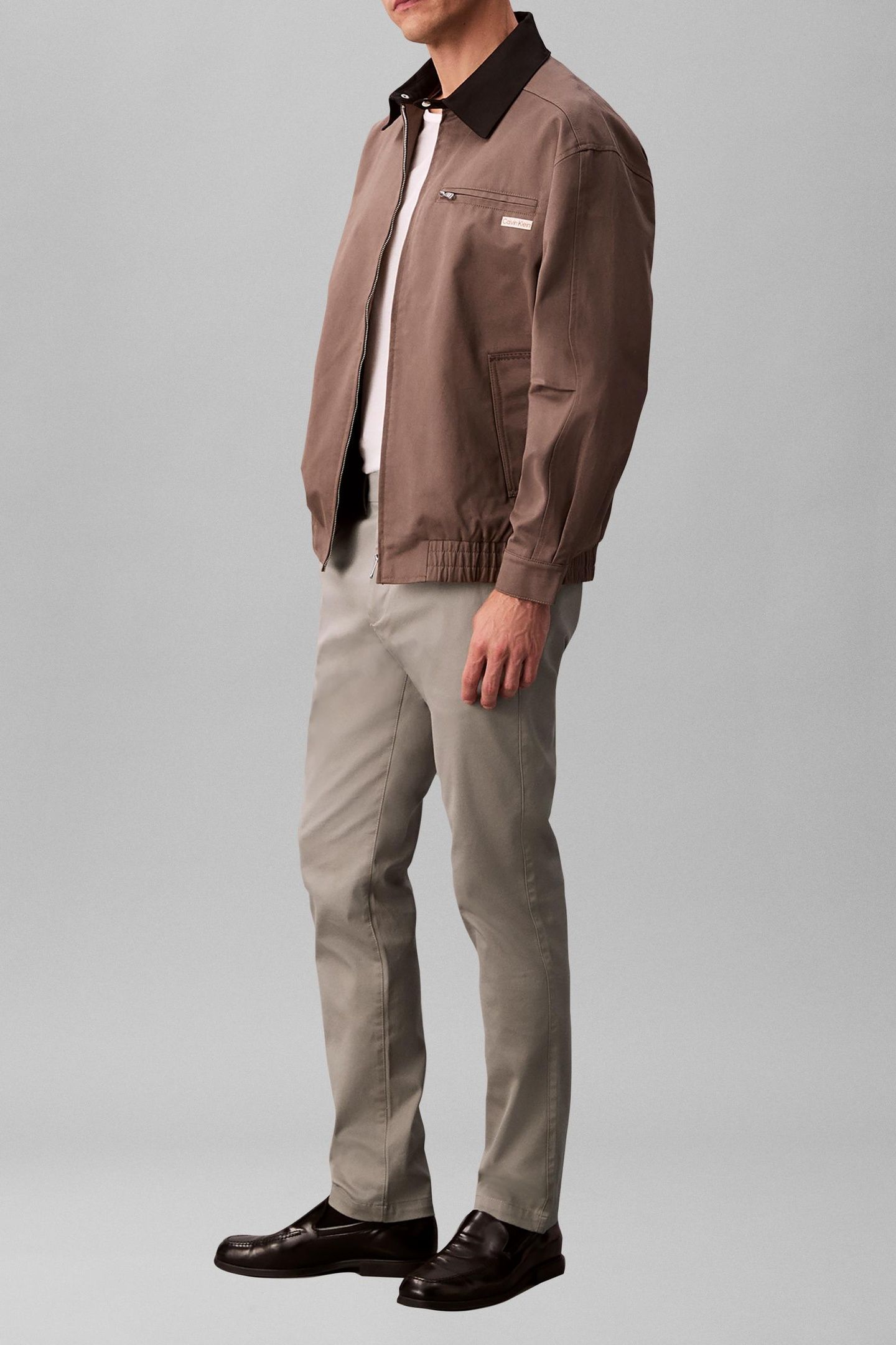 SLIM REFINED COTTON STRETCH PANTS VINTAGE KHAKI 3