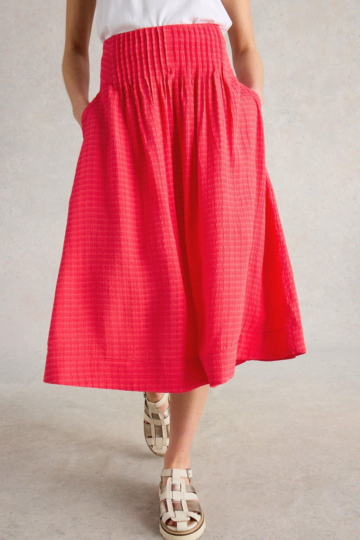 CHARLOTTE MIDI SKIRT DARK PINK 2