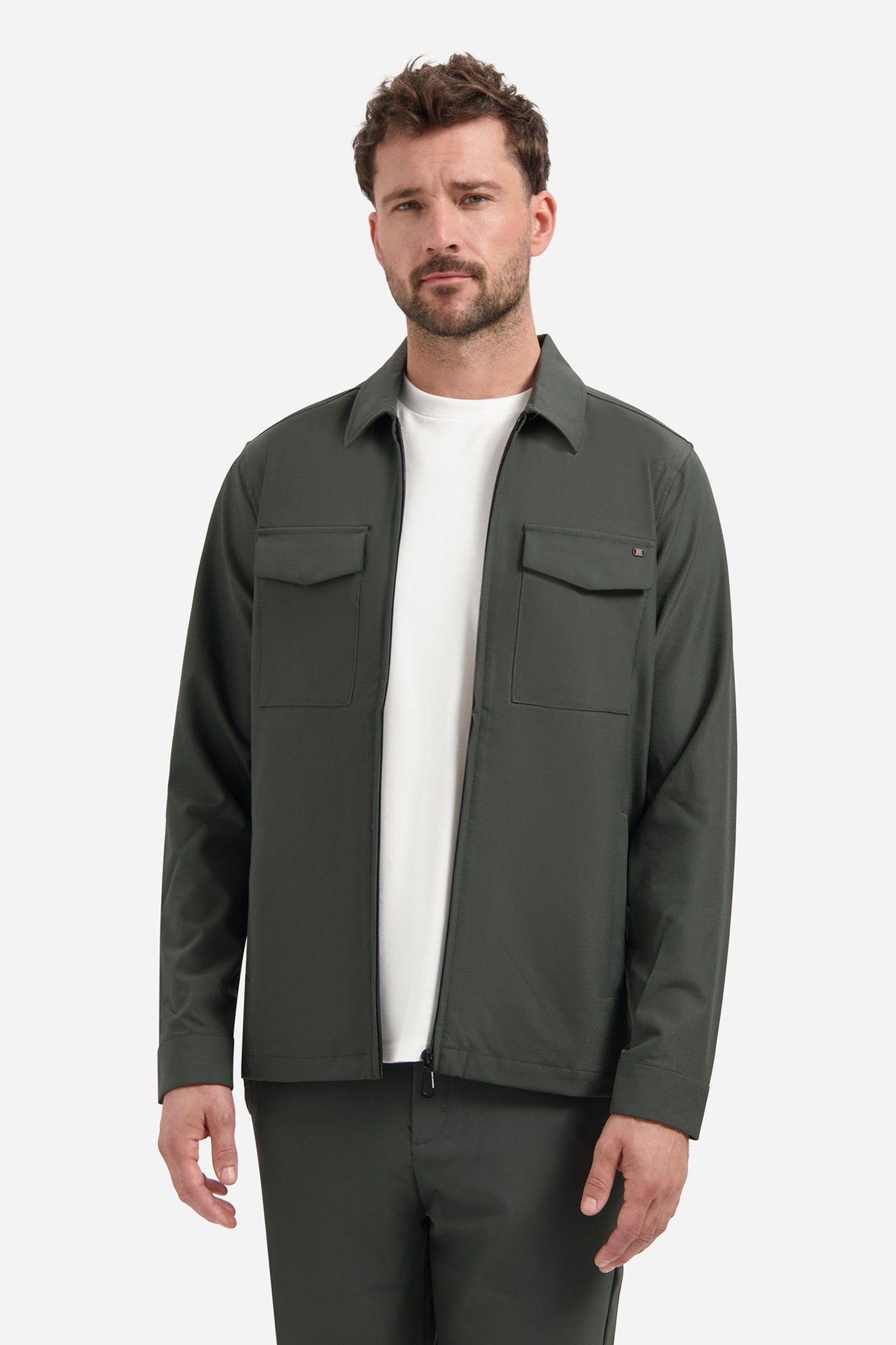 OVERSHIRT FULL ZIPPER STRETCH SEDOC DARK STEEL 1
