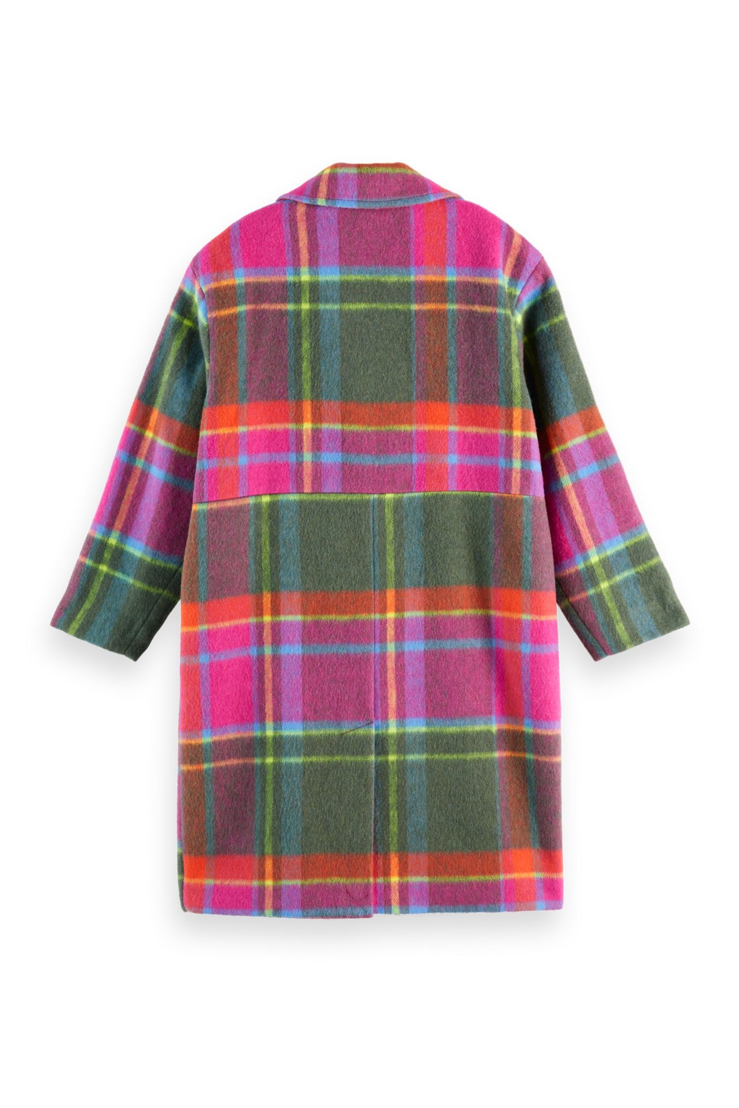 GIRLS OVERSIZED RAINBOW WOOL COAT RAINBOW CHECK 2