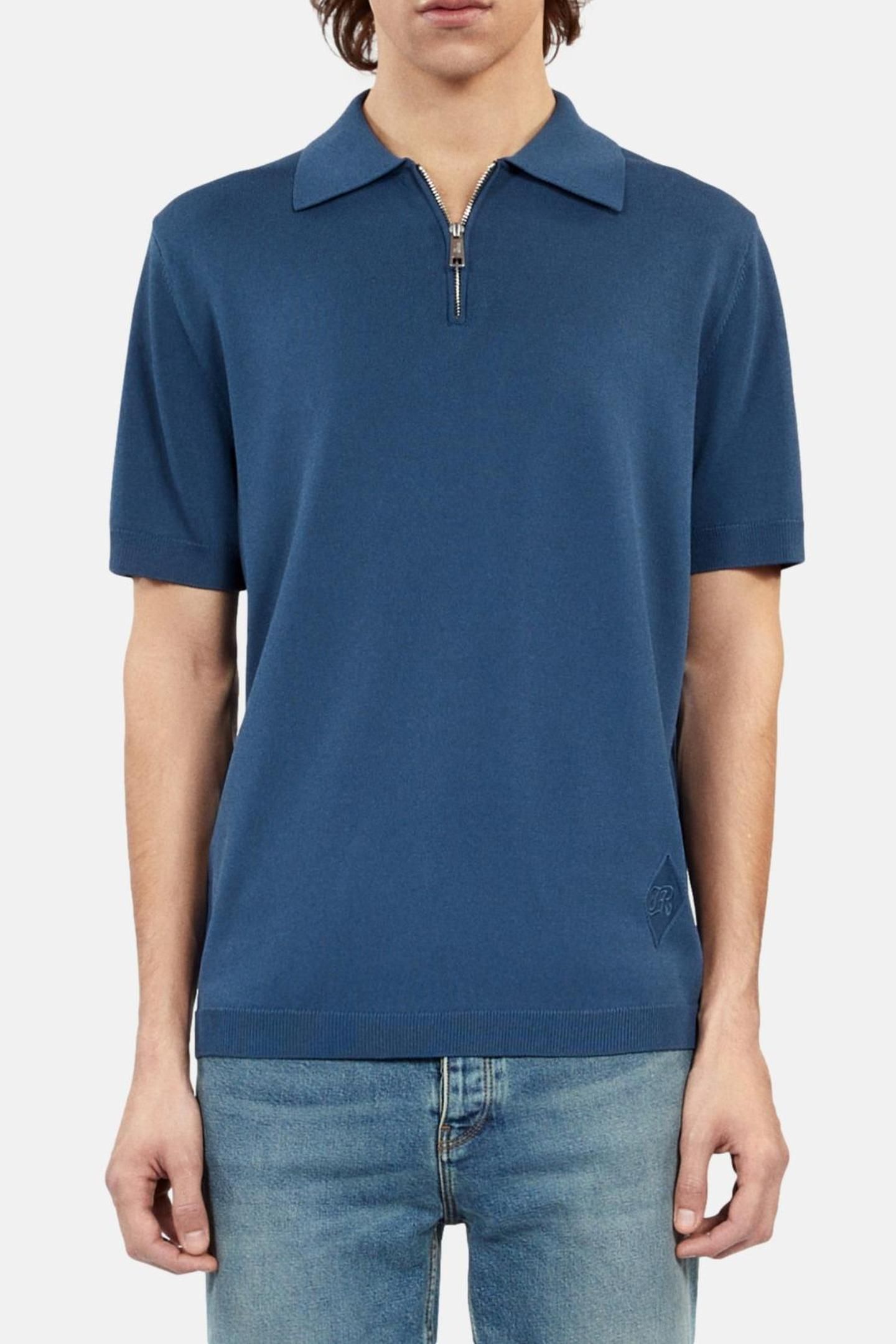 SHORT-SLEEVED SWEATER WITH ZIP DETAIL MIDDLE NAVY 3