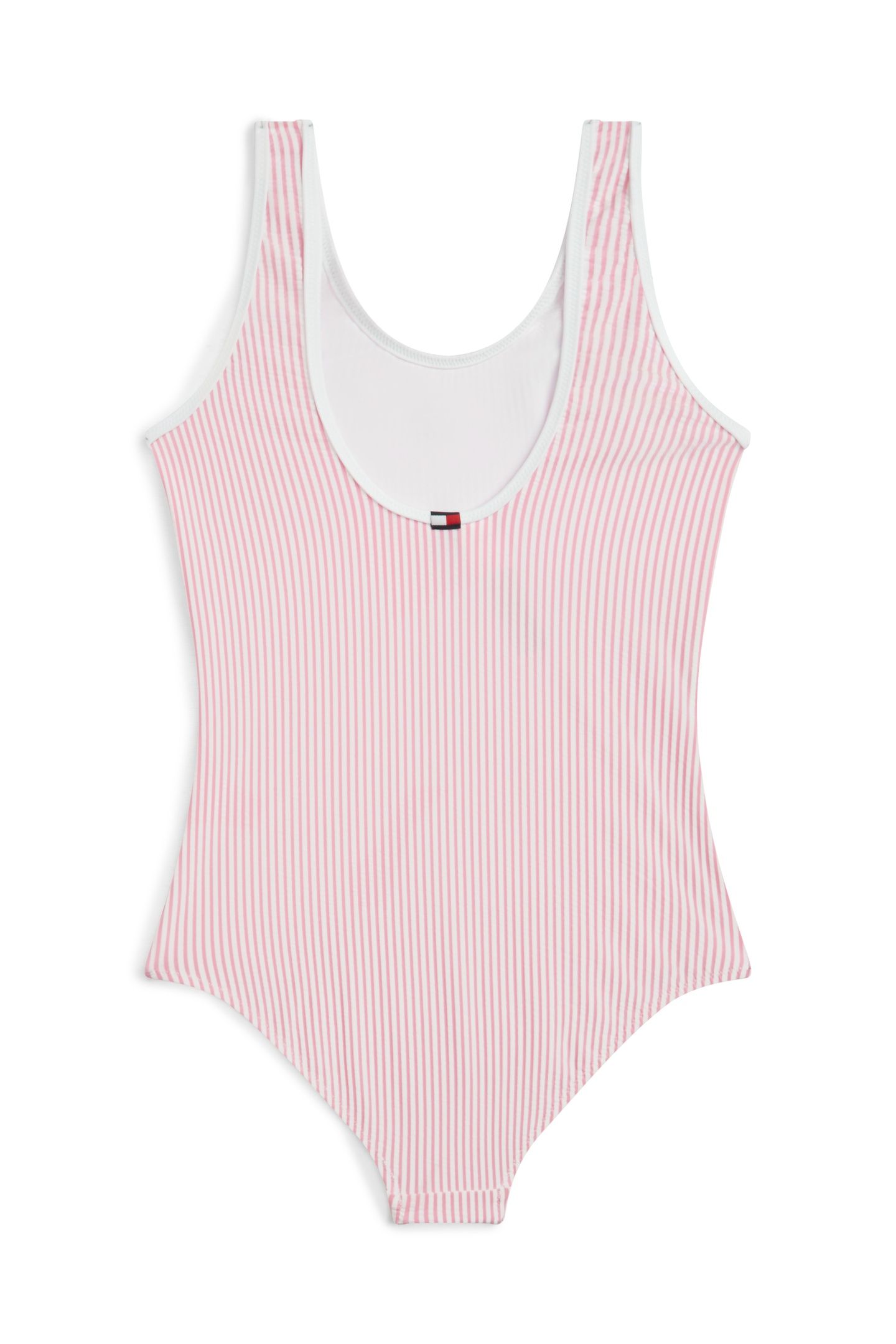 GIRLS ONE PIECE SEERSUCKER PUFFER ROSE PETAL ITHACA 2