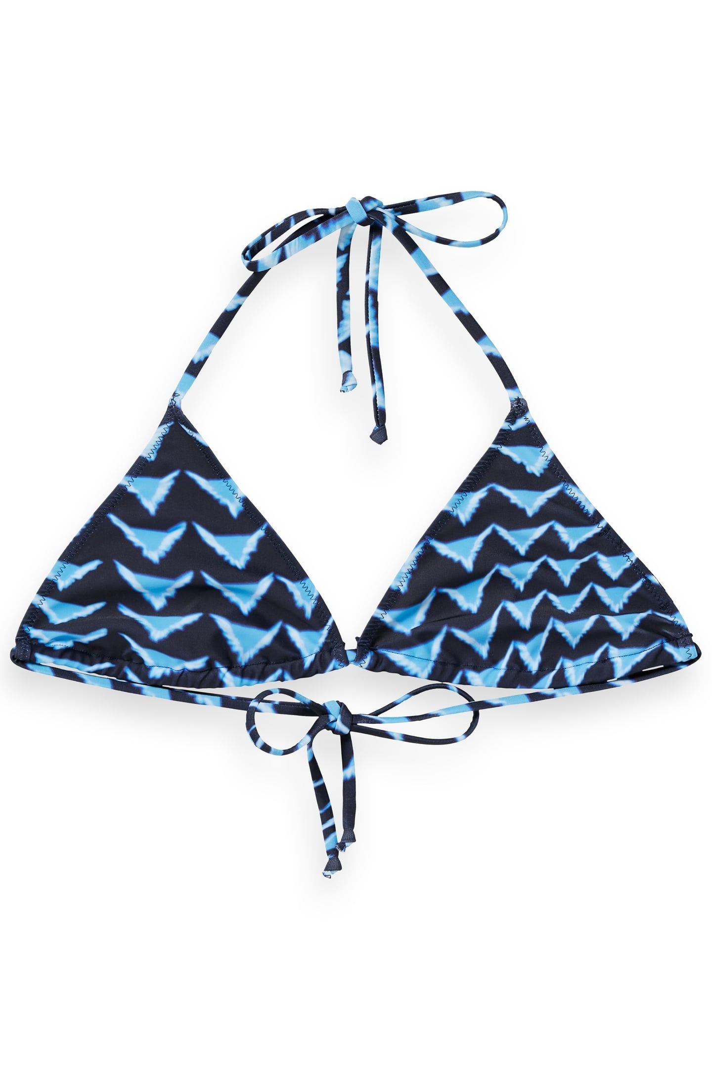 REVERSIBLE PRINTED BIKINI TOP HOUSE OF MIRRORS BLUE 4