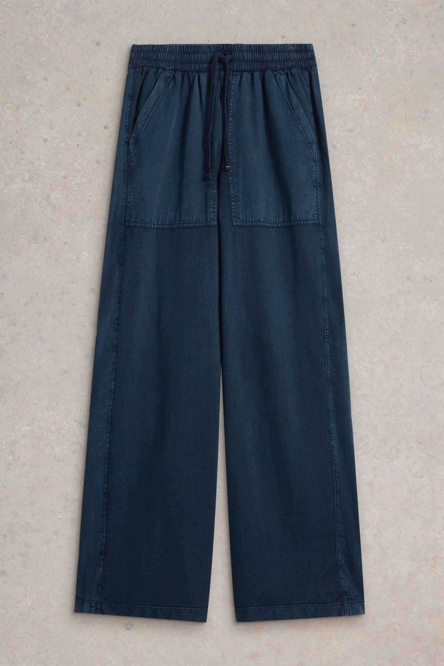AVA WIDE LEG JERSEY JOGGER MID DENIM 4