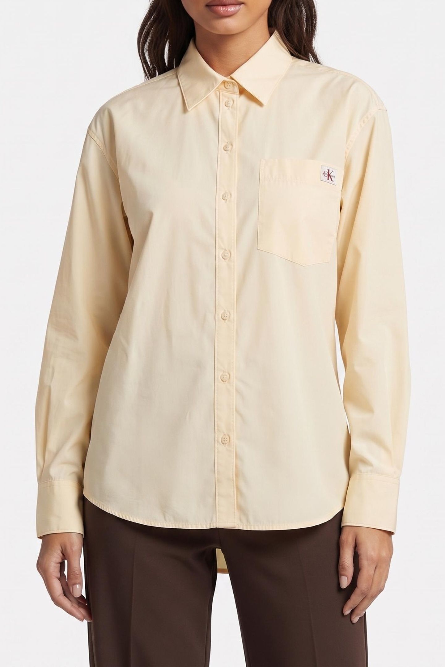 HERITAGE LABEL RELAXED SHIRT VANILLA CUSTARD 1