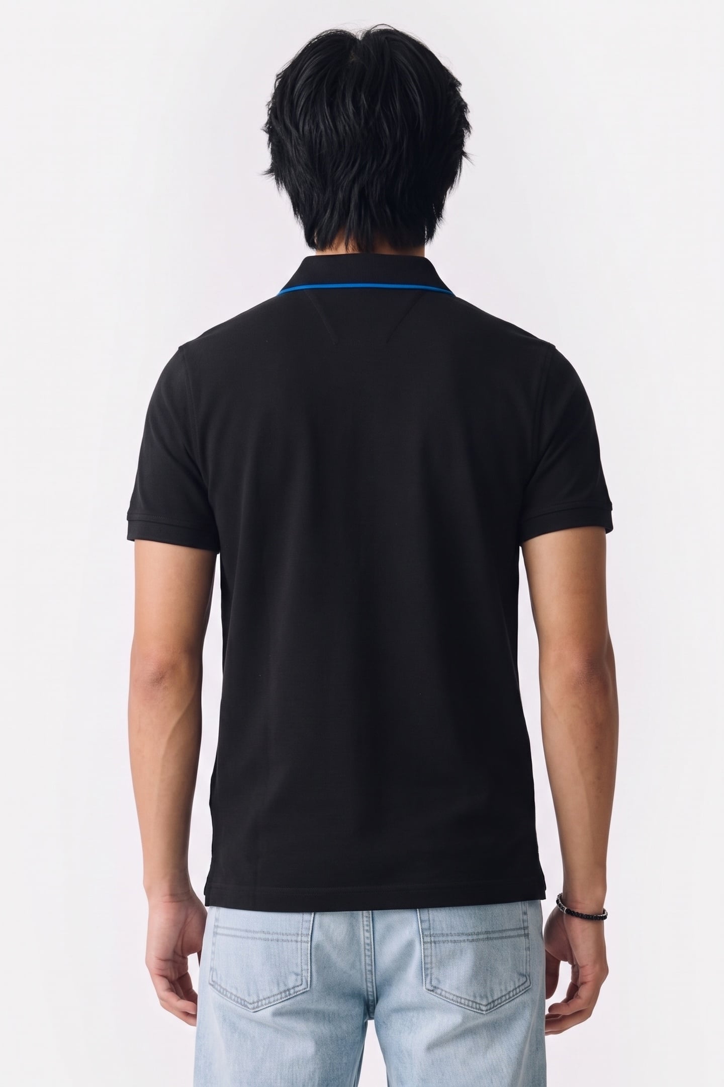 PIQUE PLACKET T-SHIRT BLACK 2