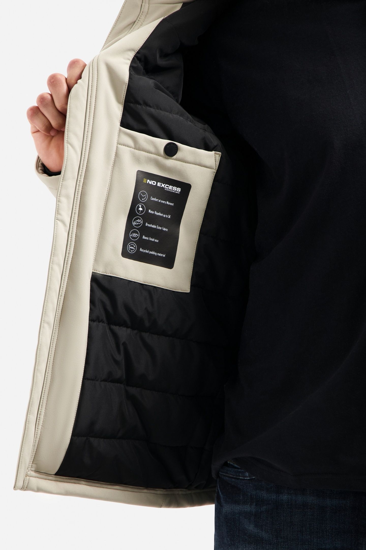 JACKET SHORT FIT HOODED SOFTSHELL STRETCH STONE 7