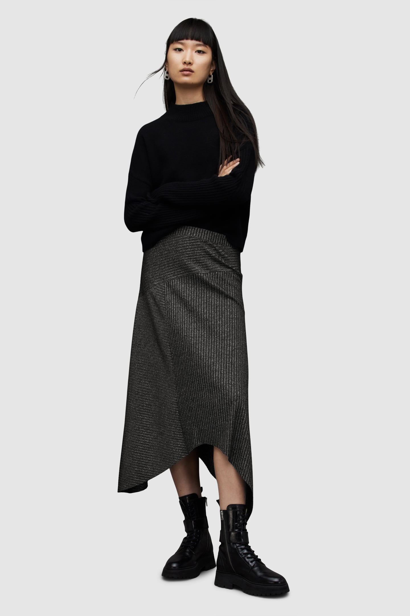 GIA SPARKLE SKIRT DARK SILVER 1