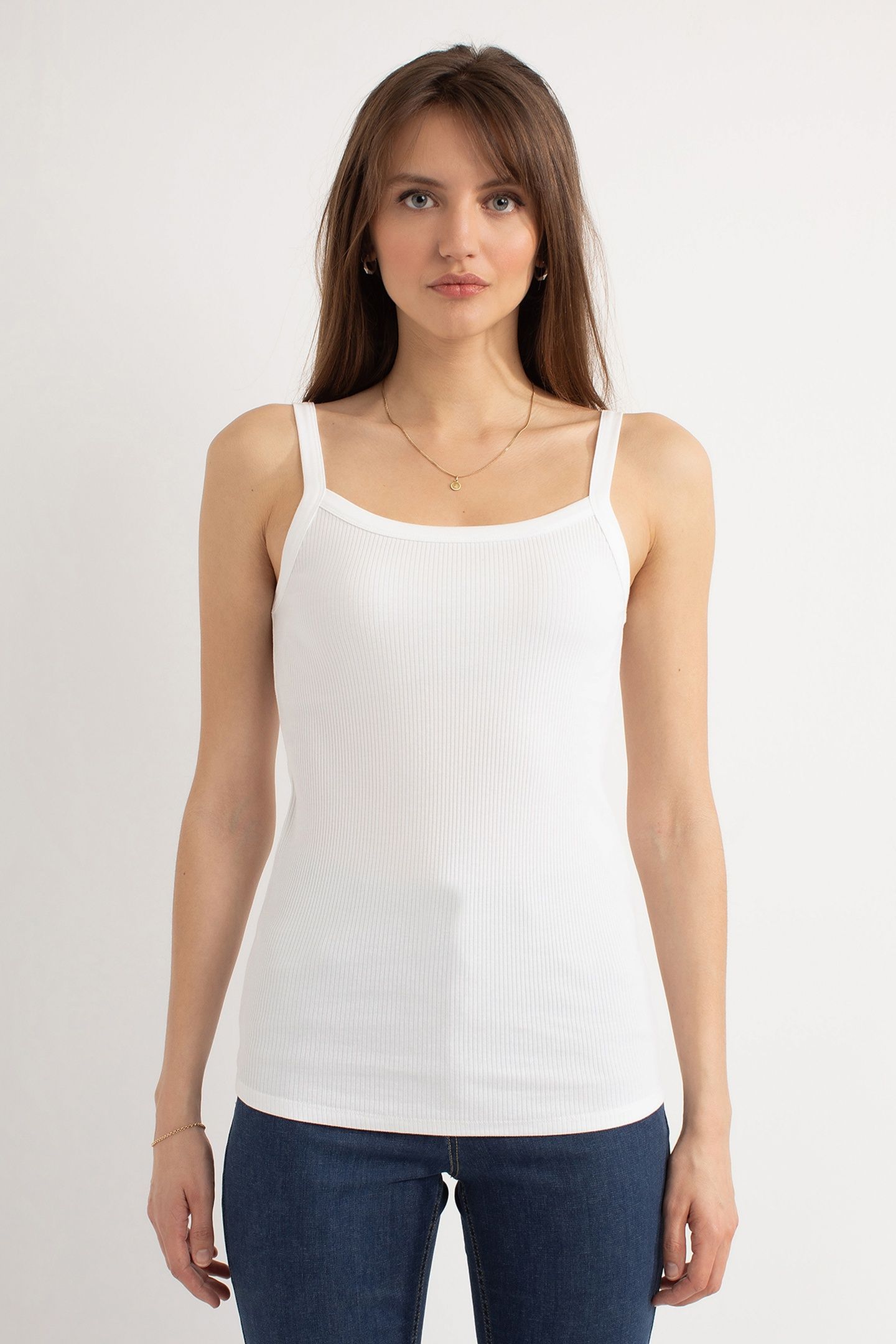 HOLLY TANK TOP RIB WHITE 1