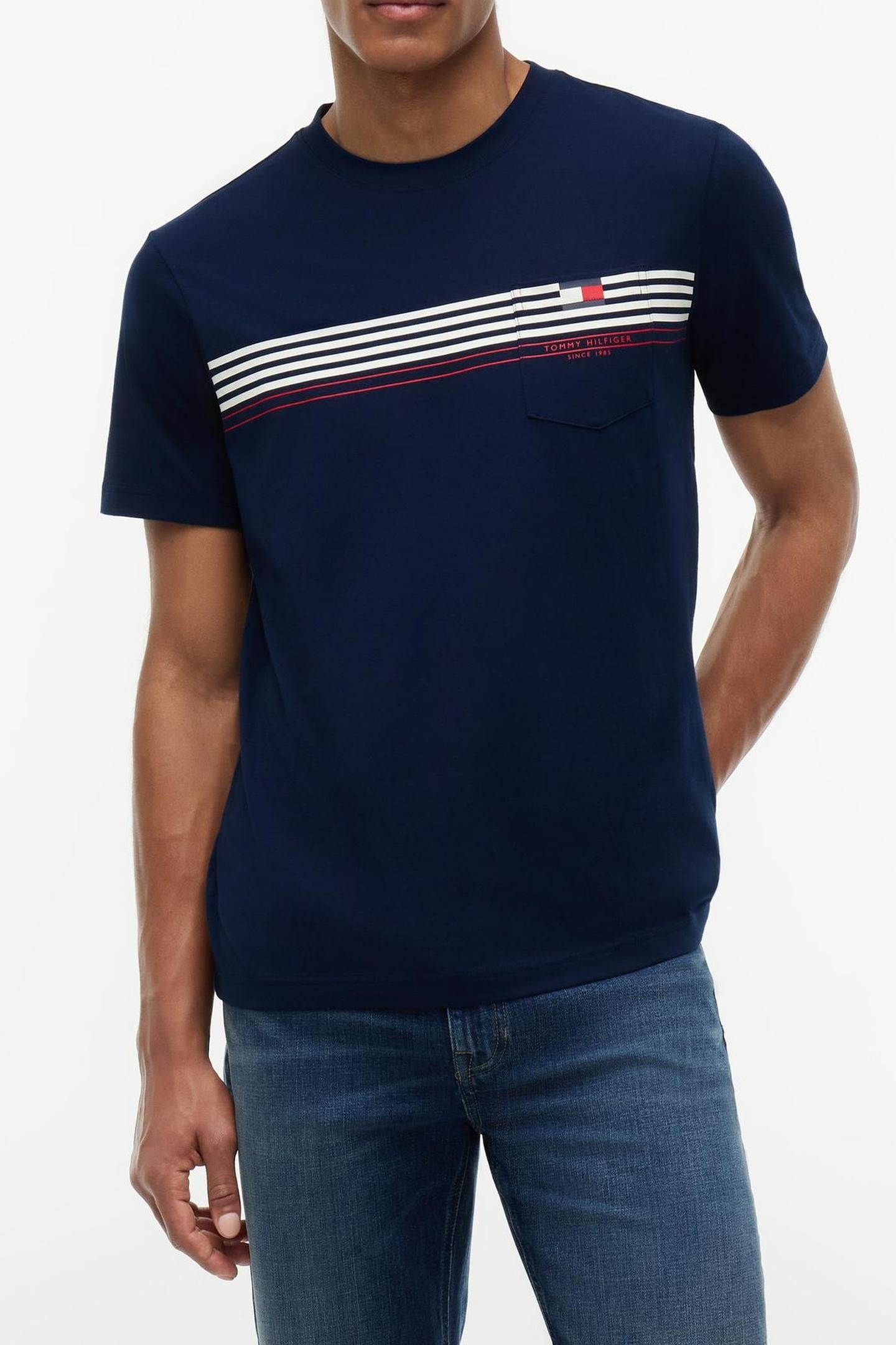 RWB PLACED STRIPE REGULAR FIT CARBON NAVY 1