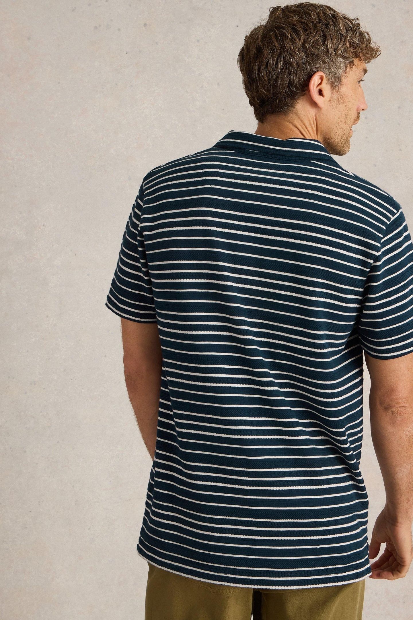 JACQUARD STRIPE POLO NAVY MULTI 3