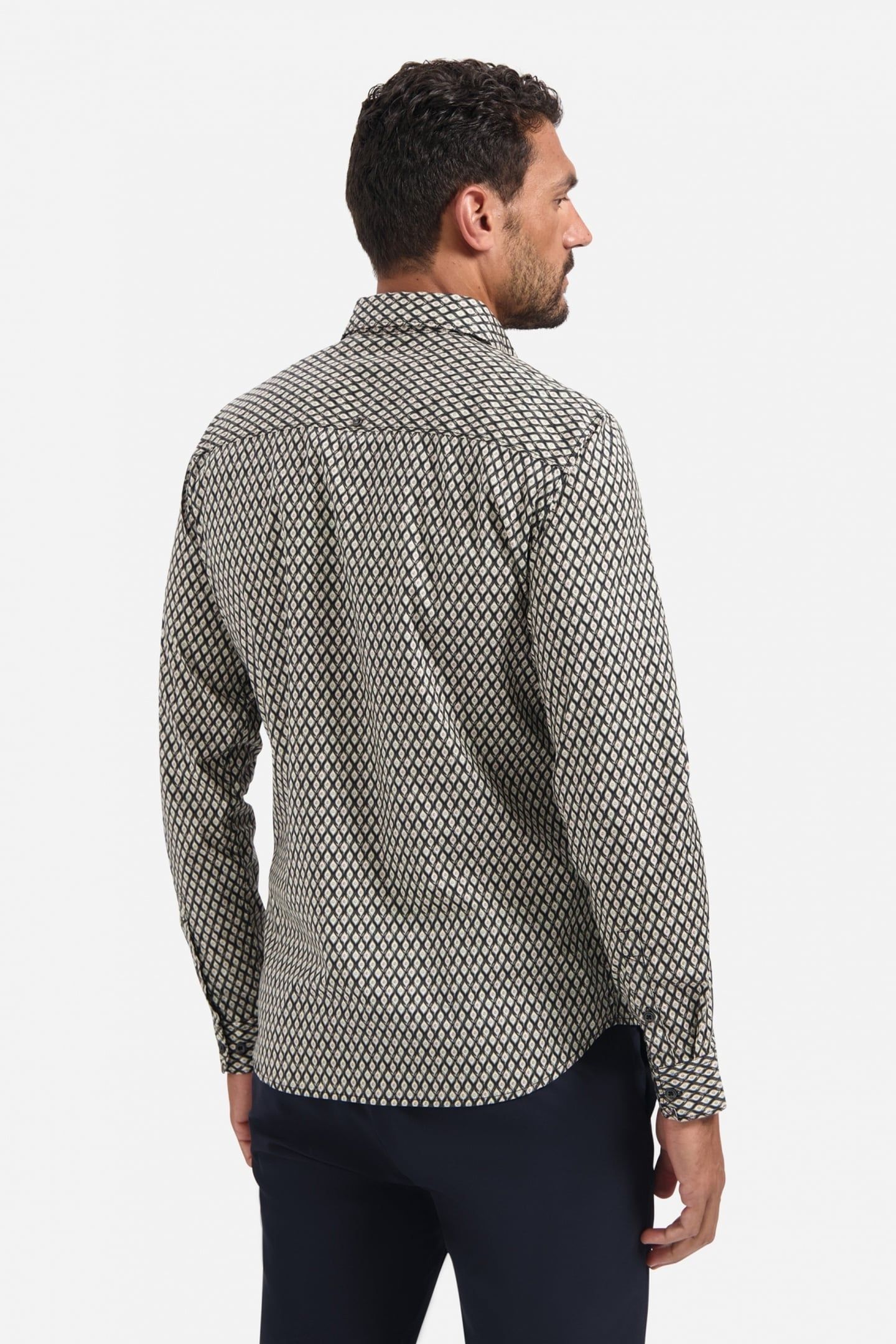 SHIRT STRETCH ALLOVER PRINTED BLACK 4