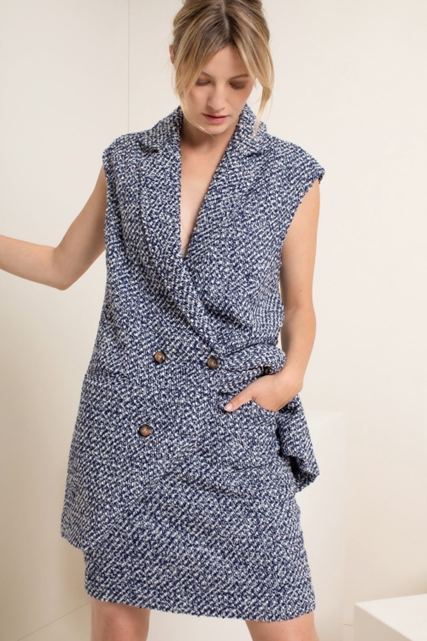 KATRIN GILET NAVY MELANGE 1