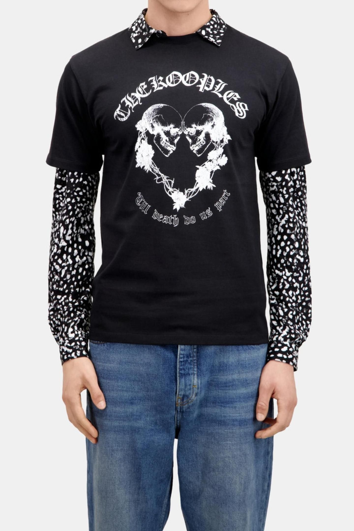 SHORT-SLEEVED T-SHIRT WITH SKULL AND HEART BLACK 3
