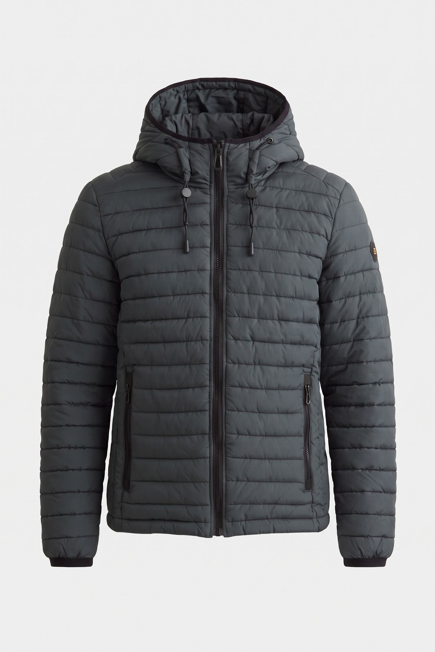 JACKET HOODED SHORT FIT PADDED DARK STEEL 3