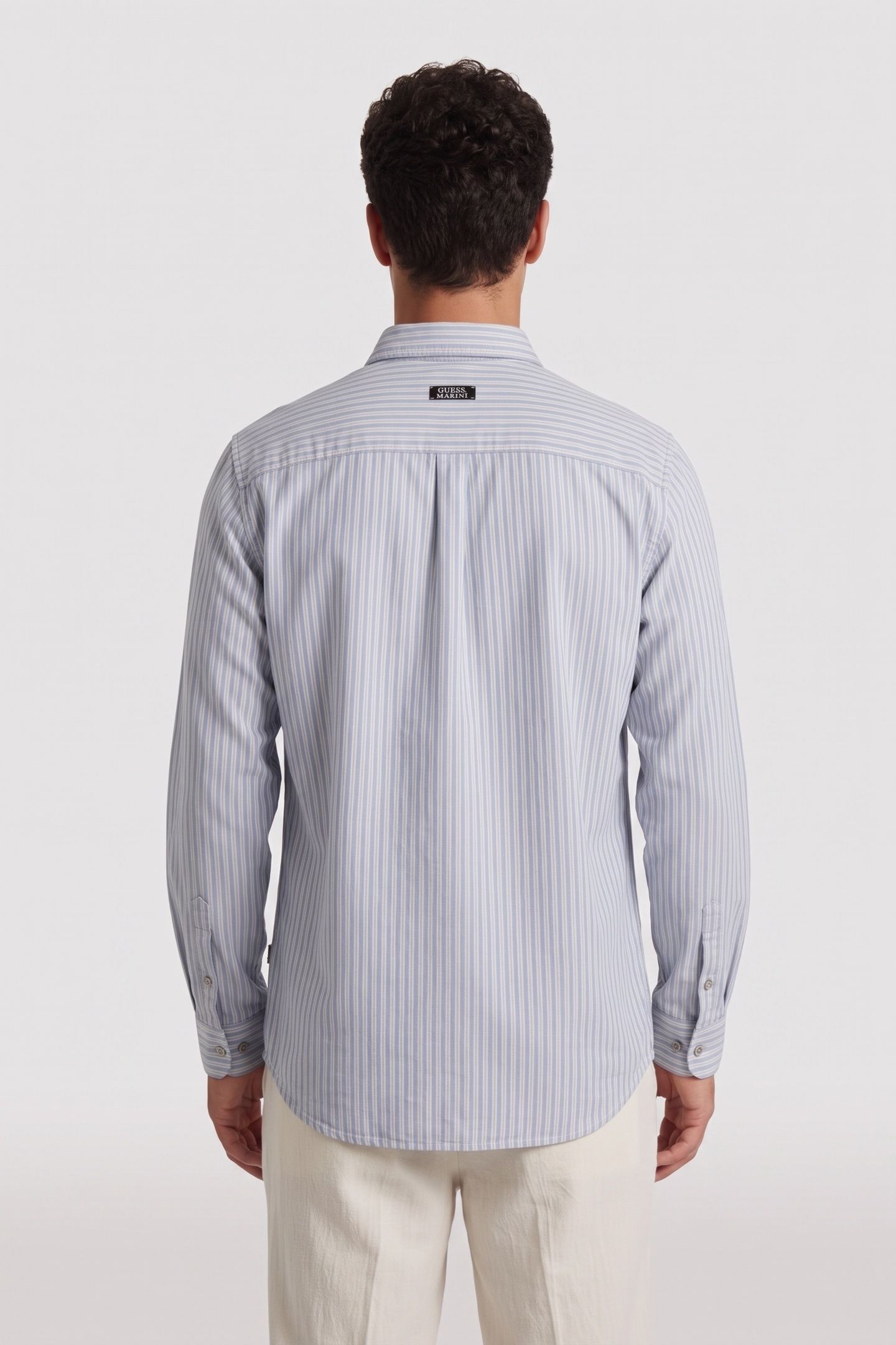 GUESS ECO LS COLLINS SHIRT PINK HERRINGBONE STR 2