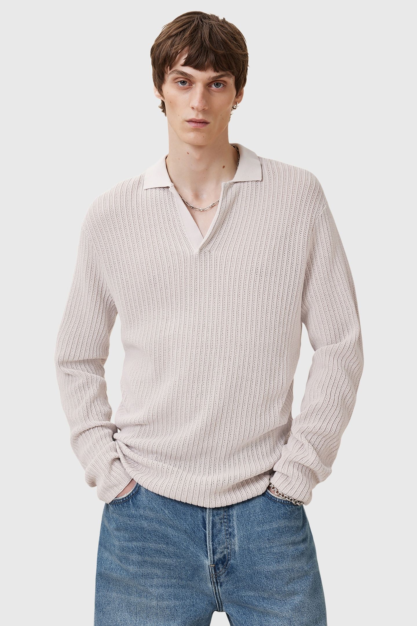 THOMA LS POLO ECRU WHITE 3