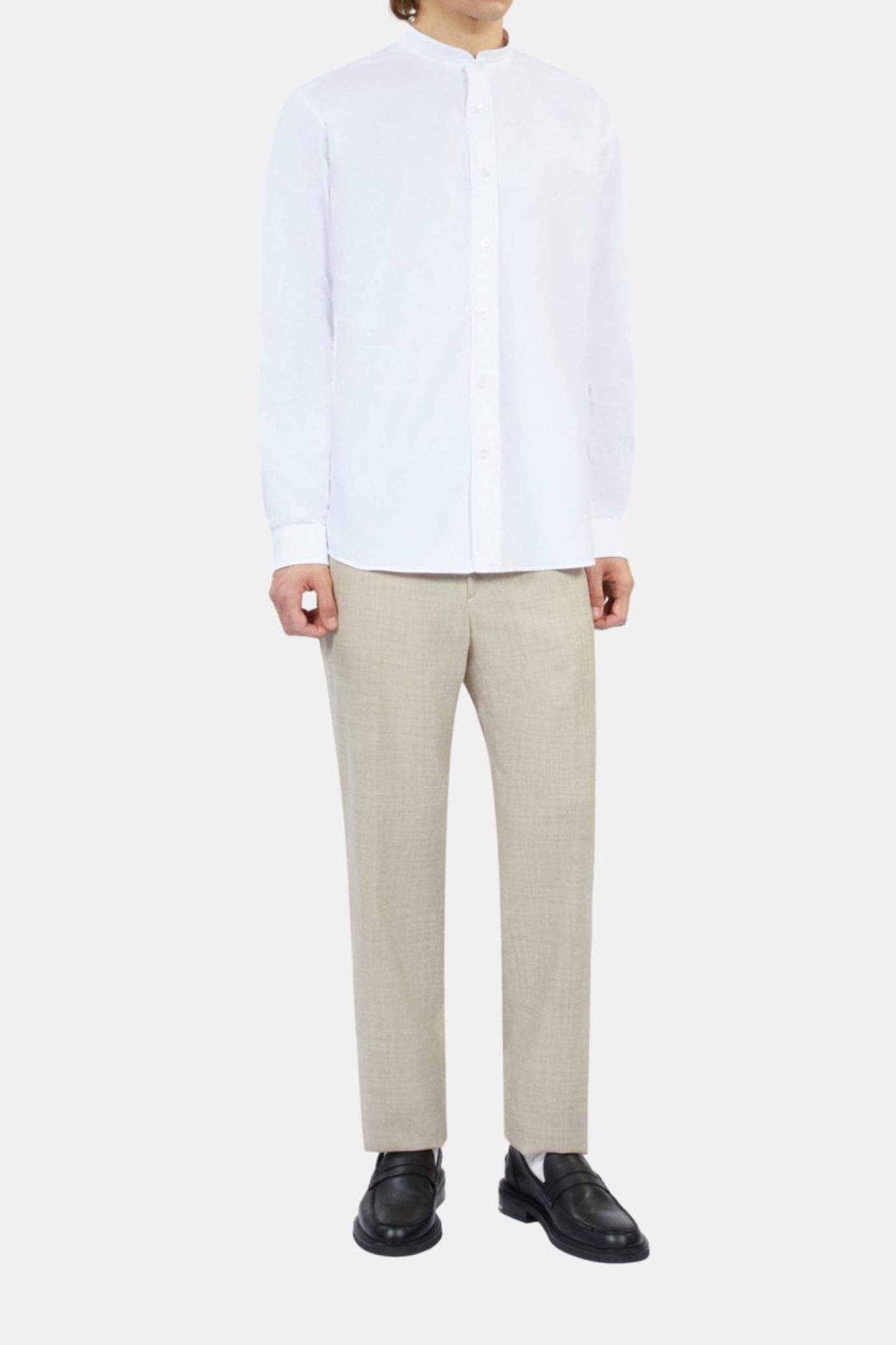 LONG-SLEEVED OXFORD SHIRT WITH A STANDARD COLLAR WHITE 3