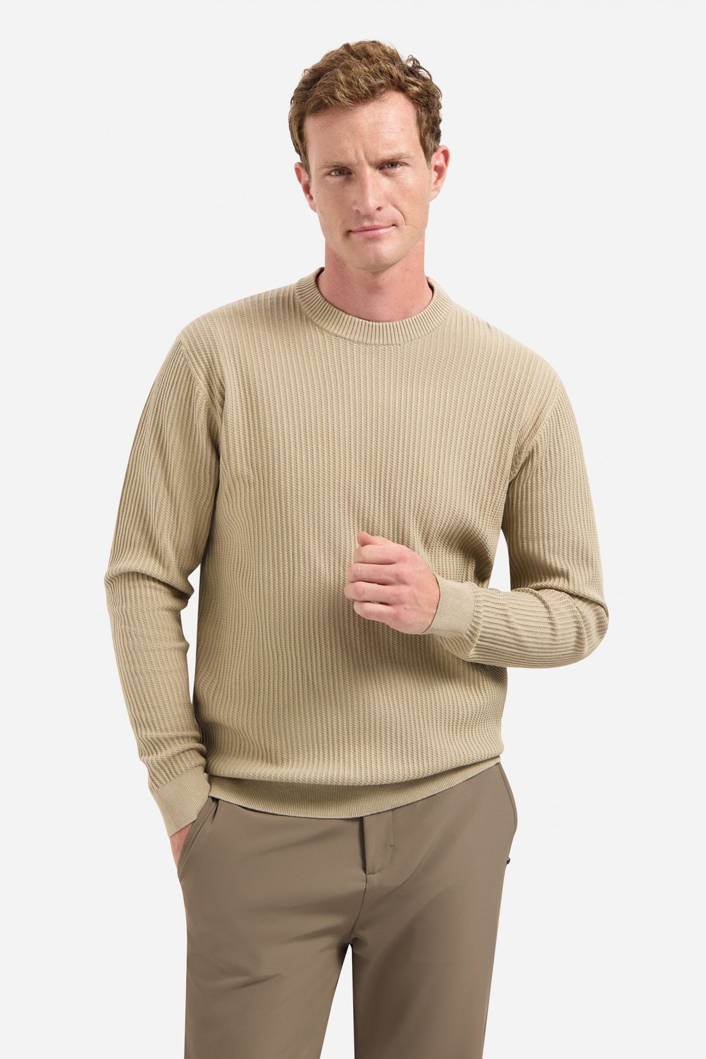 PULLOVER CREWNECK RIB SAND 1