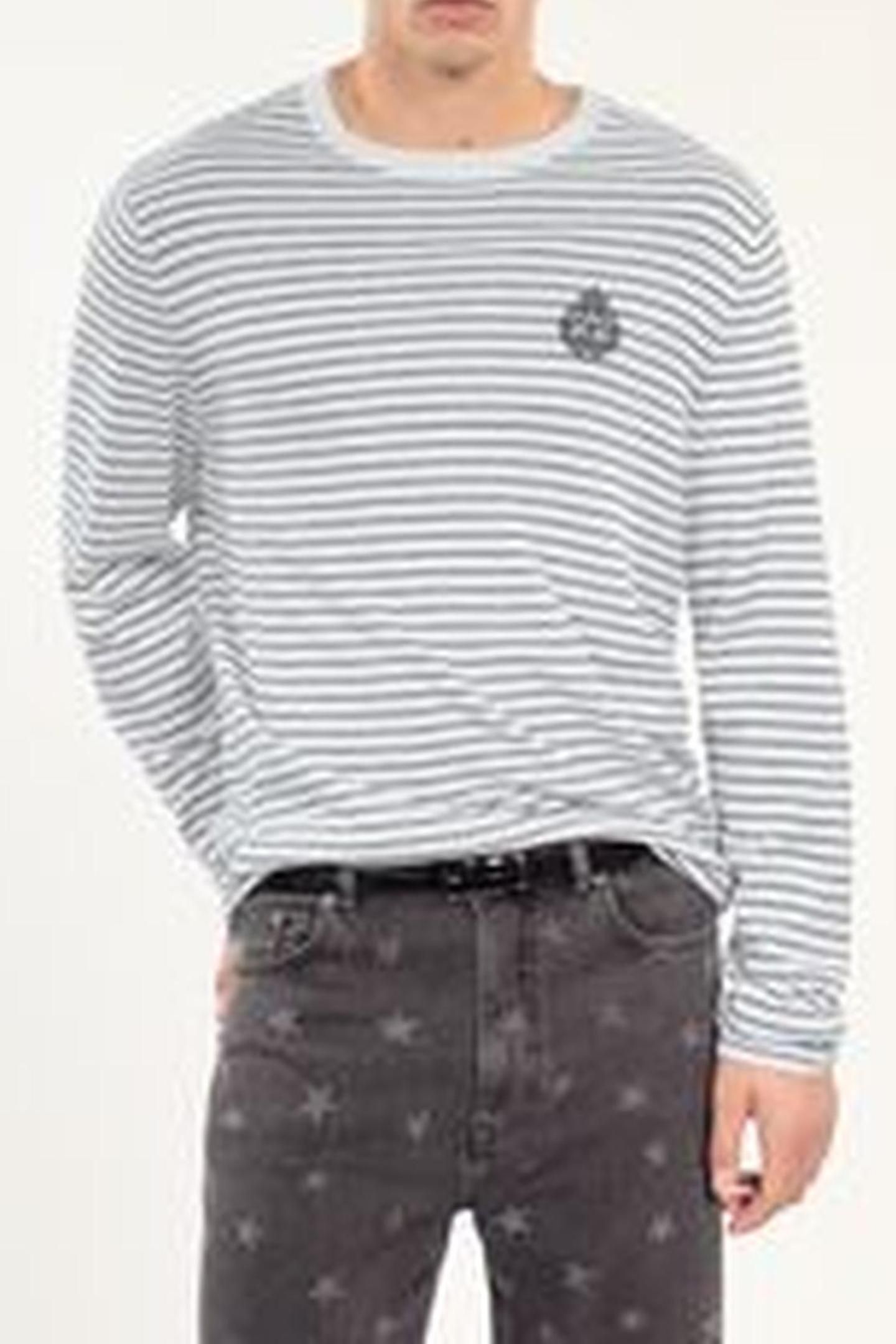 PULL COL ROND A RAYURES DETAIL BRODERIE WHITE / BLUE 4