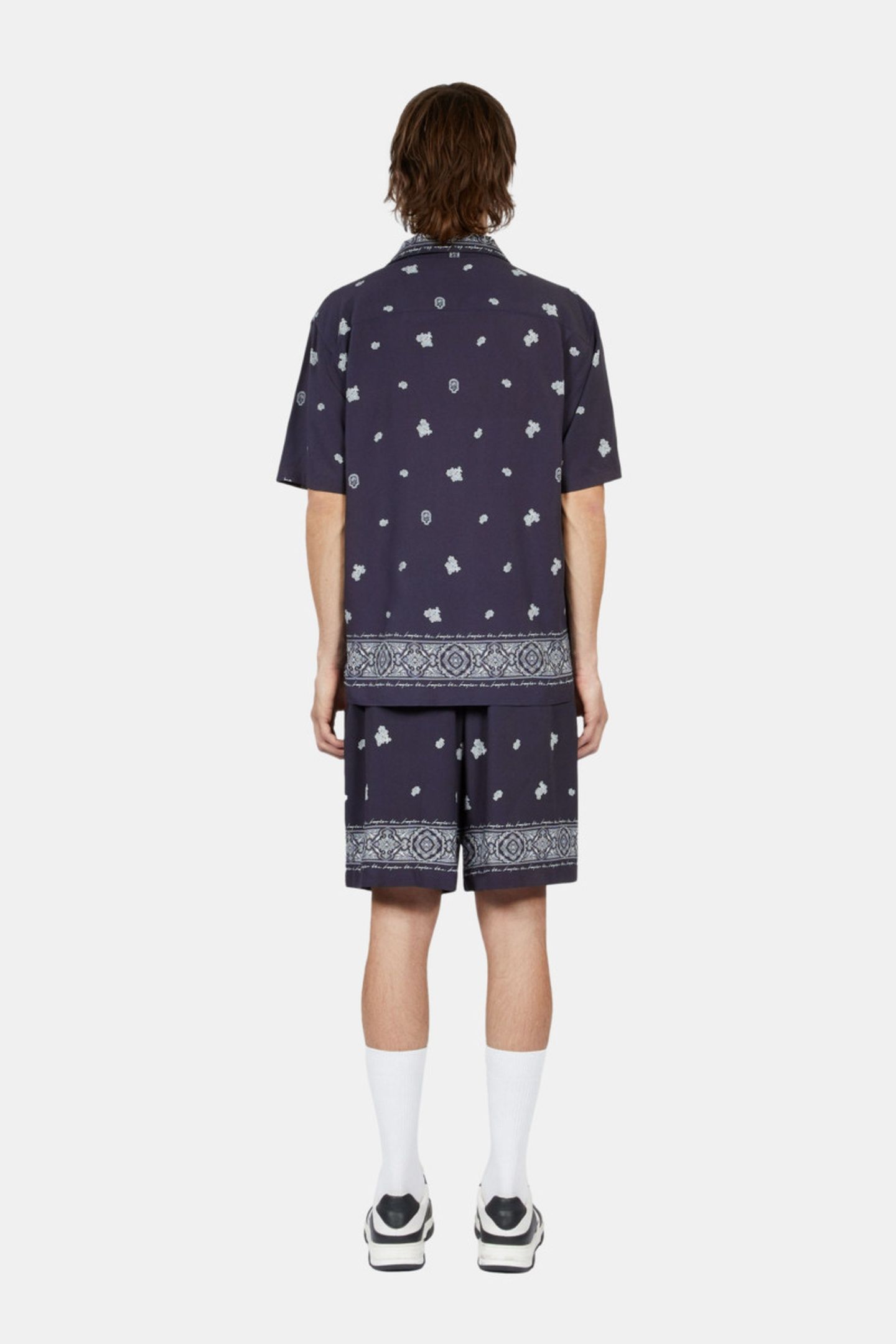SHORT-SLEEVED SHIRT WITH SHARK NECK NAVY/WHITE 4