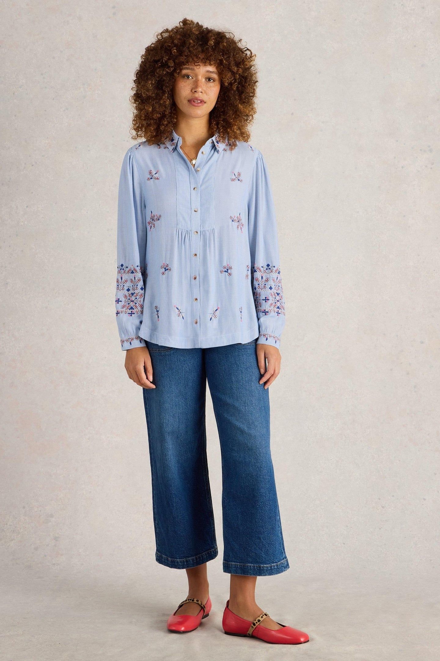 GERI EMBROIDERED SHIRT BLUE MULTI 1