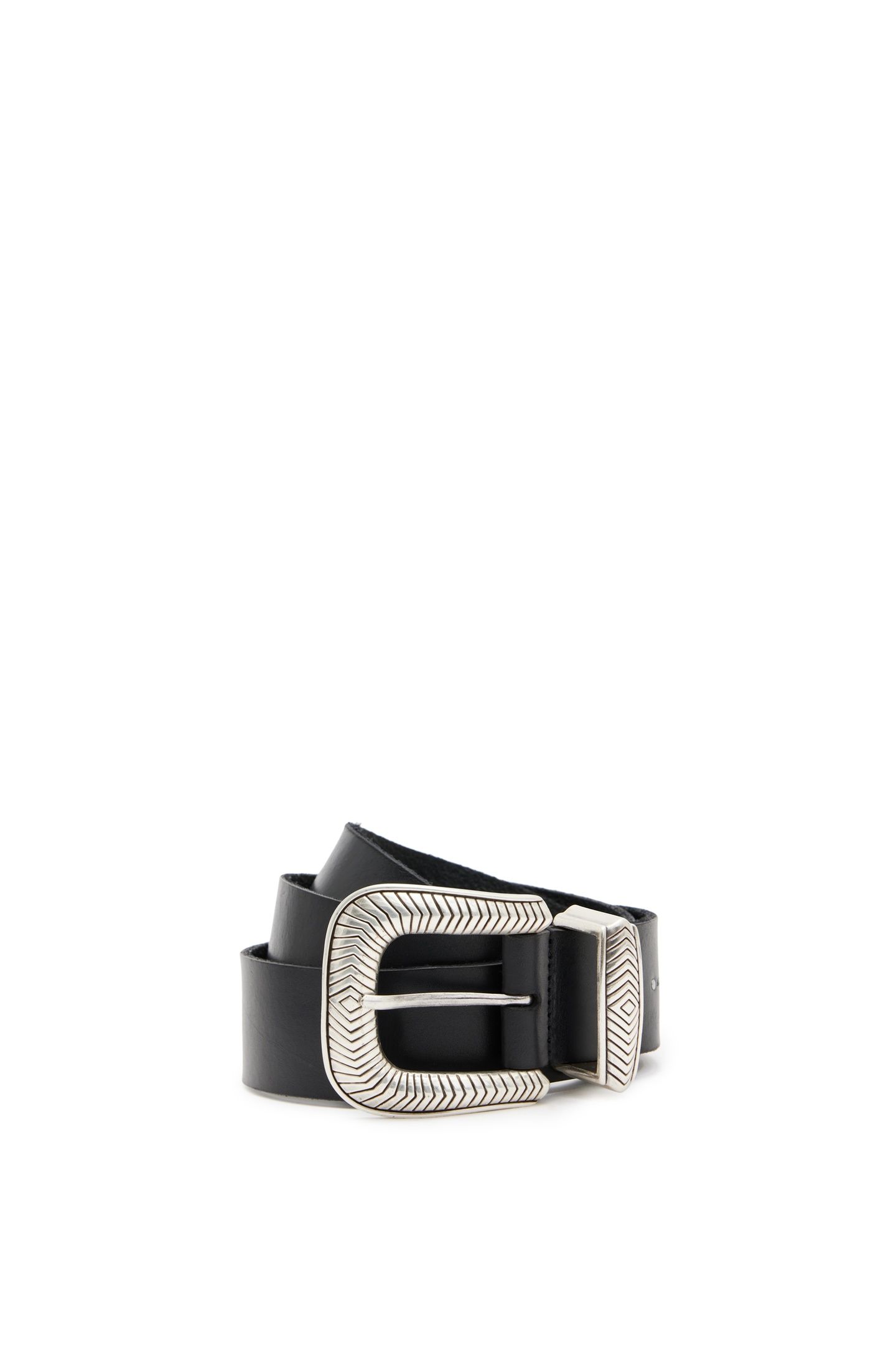 SKYLAR WESTERN BELT BLACK/ANTQ NICKEL 1