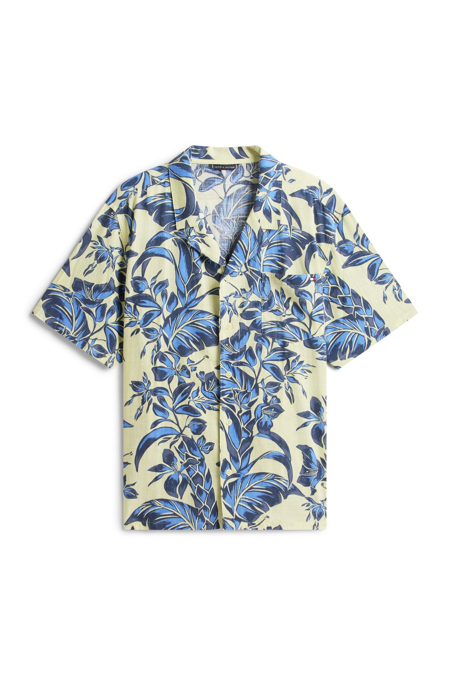 WOVEN BOWLING SHIRT VINTAGE TROPICAL FLORAL YELLOW 4