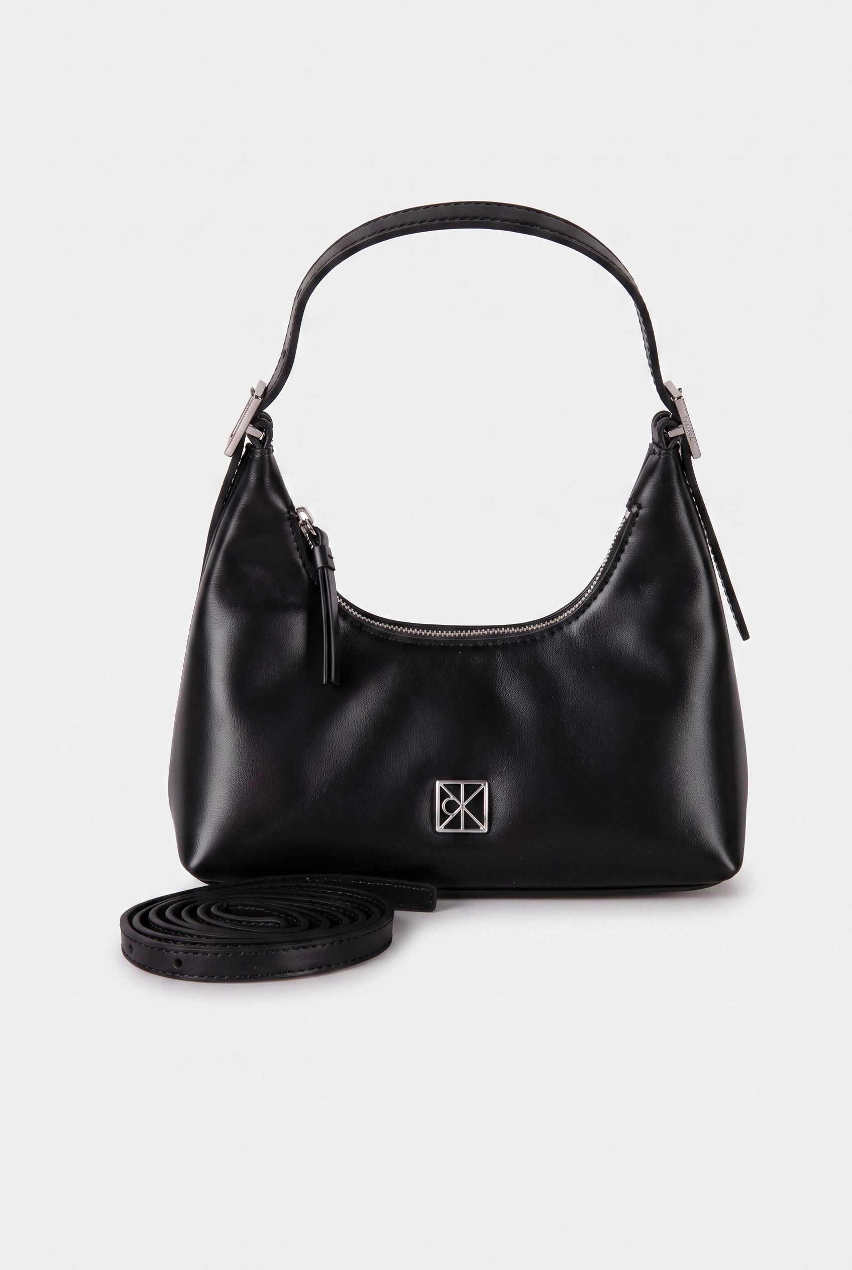EMBLEM LEATHER MINI SHOULDER BAG BLACK 1