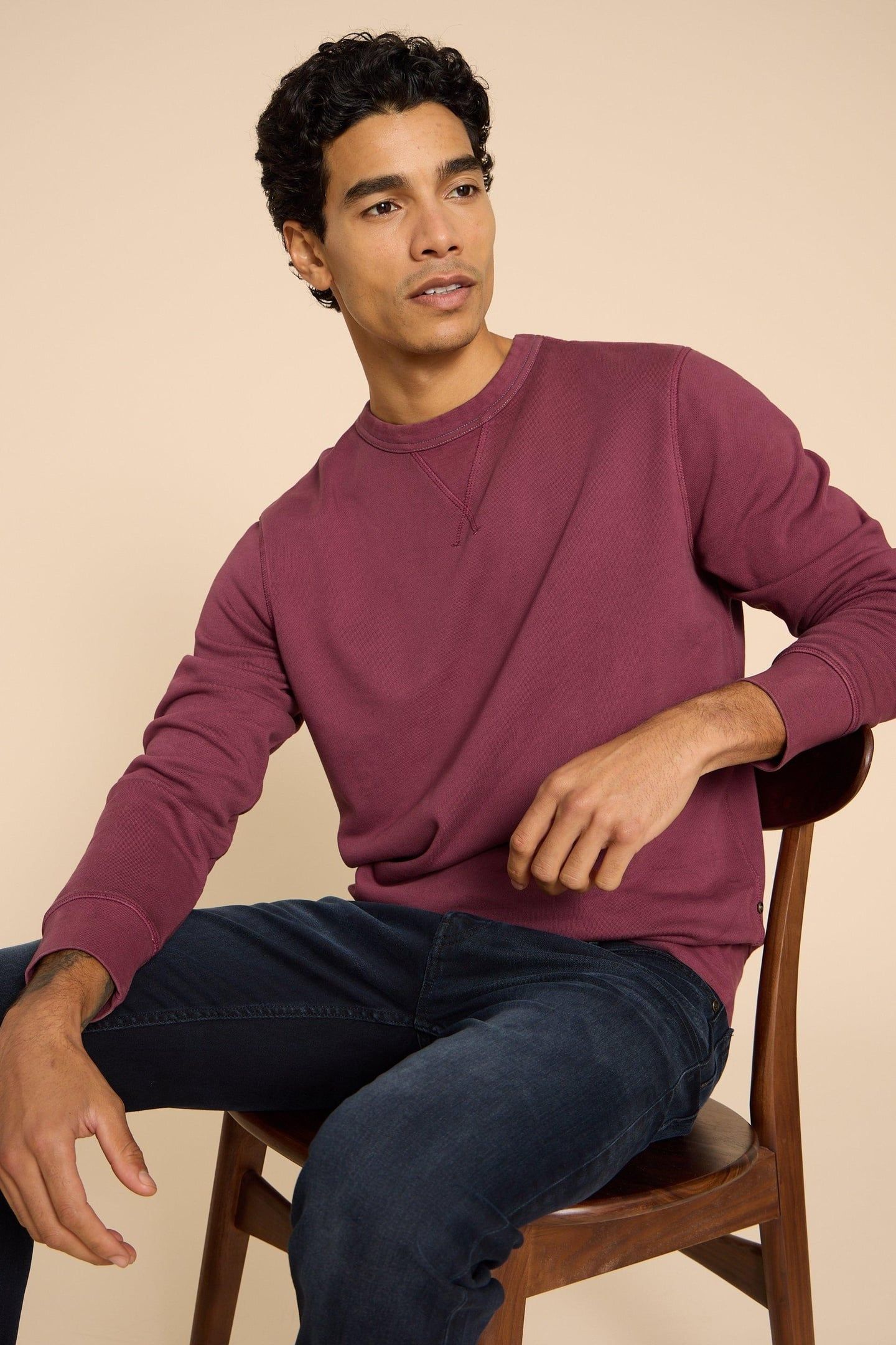 CREW NECK SWEAT MID PLUM 2