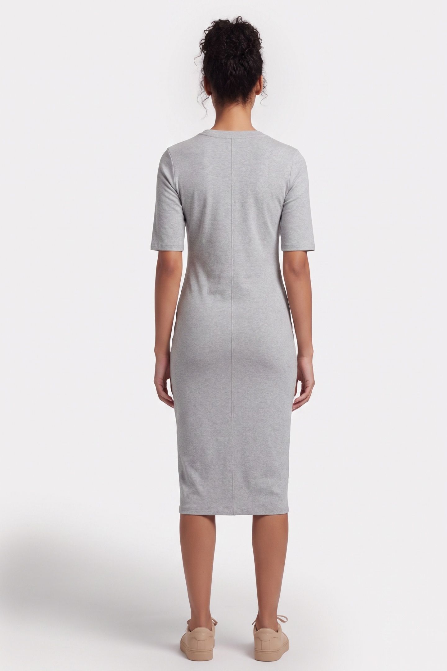HS 1X1 REFINED COTTON DRESS BC06 GREY HEATHER 2