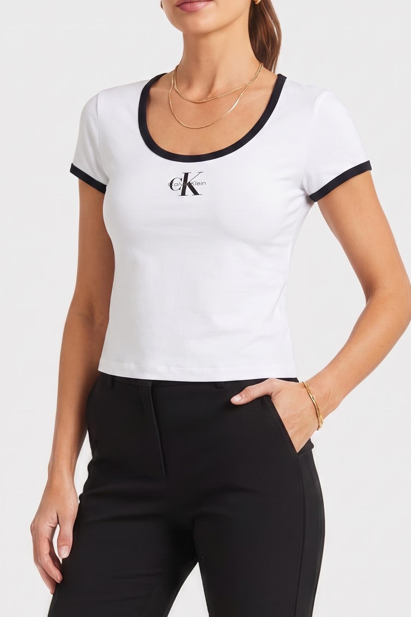 SS MONOLOGO SCOOP NECK TOP BRIGHT WHITE 1