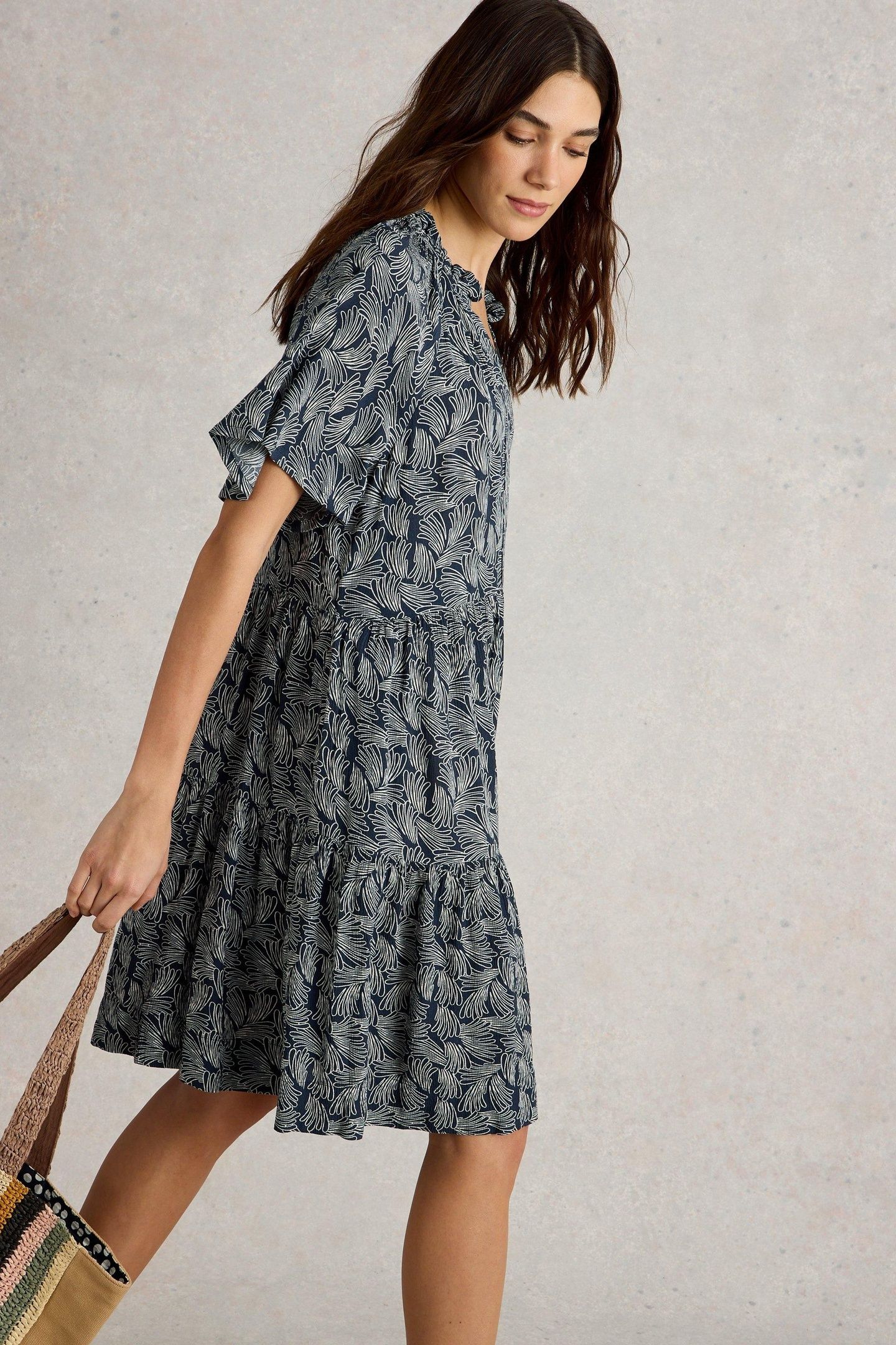 SOPHIA CRINKLE DRESS NAVY PRINT 3